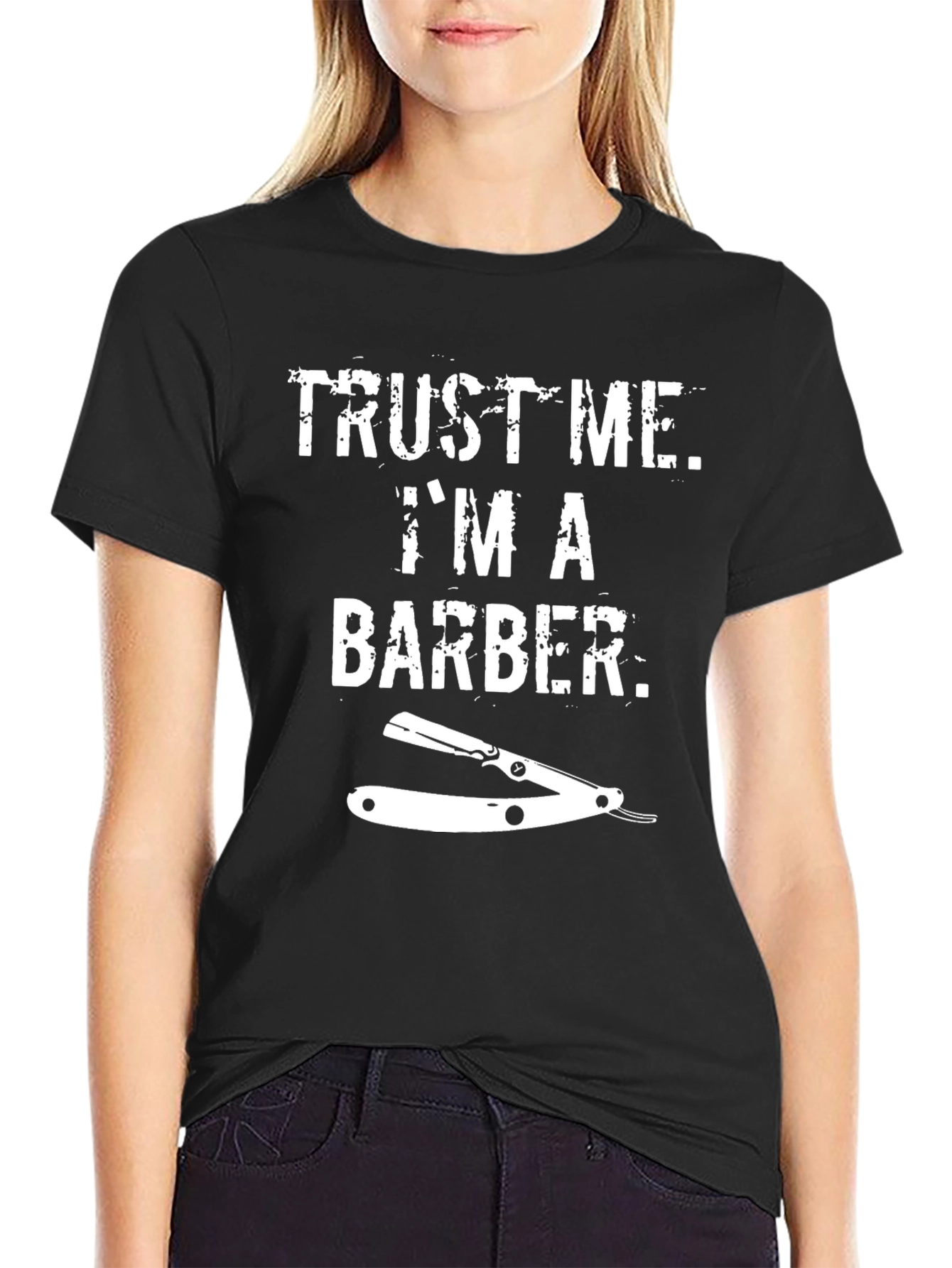 Black Trust Me I'm A Barber Graphic Tee view 2