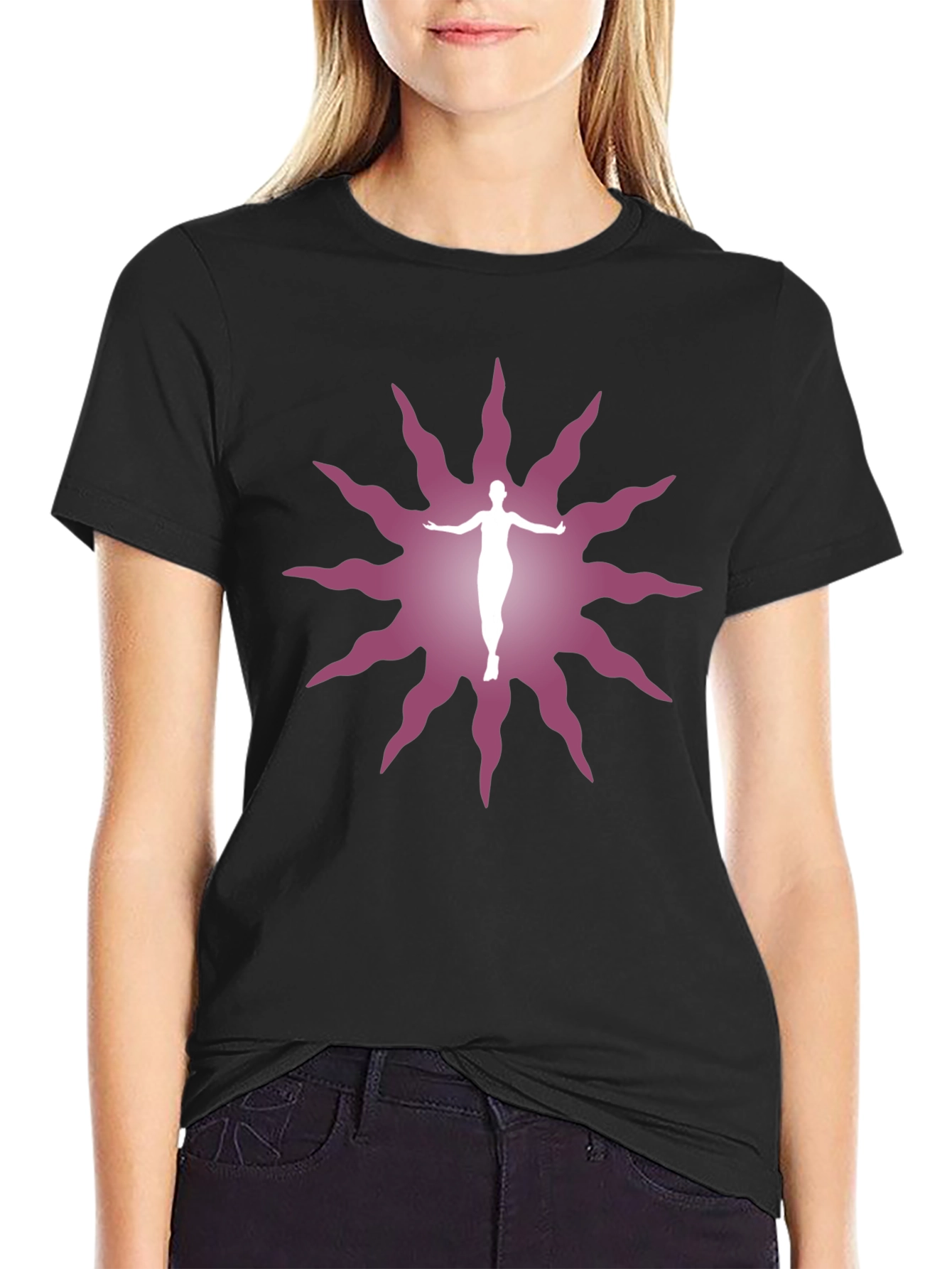 Black Sunburst Silhouette Graphic Tee view 2