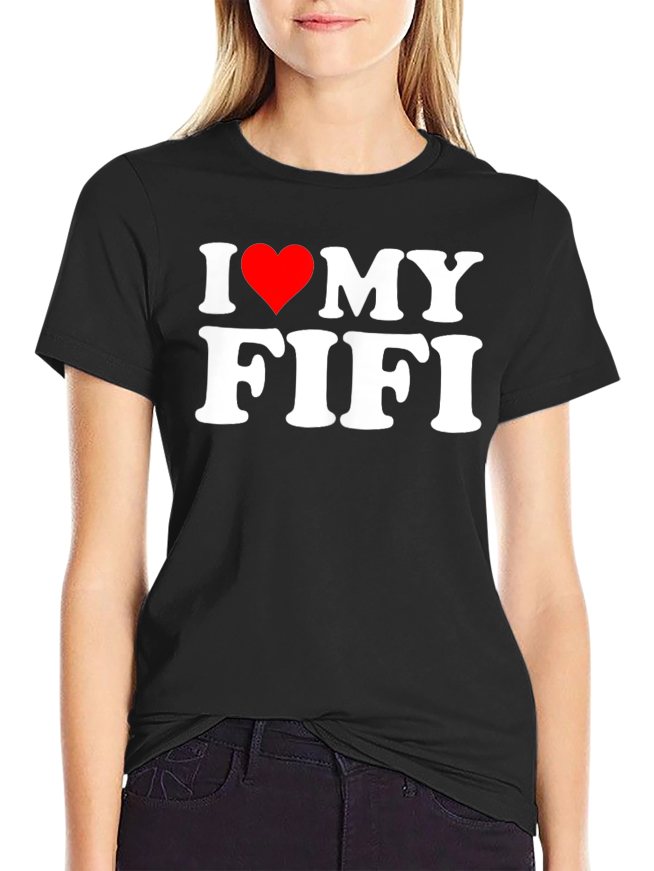 Black I Heart My Fifi T-Shirt - Novelty Graphic Tee view 2