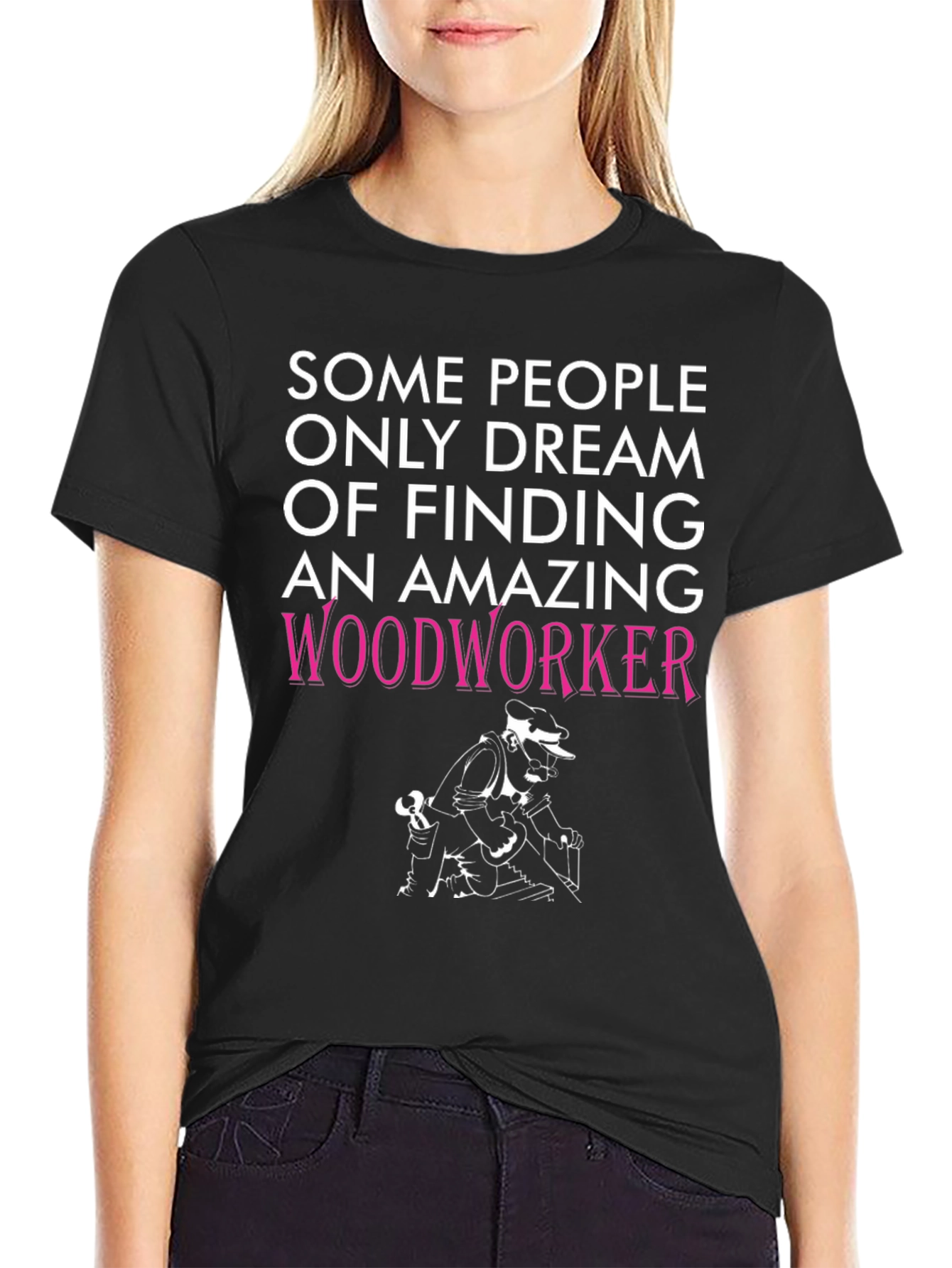 Black Amazing Woodworker Graphic T-Shirt - Black view 2