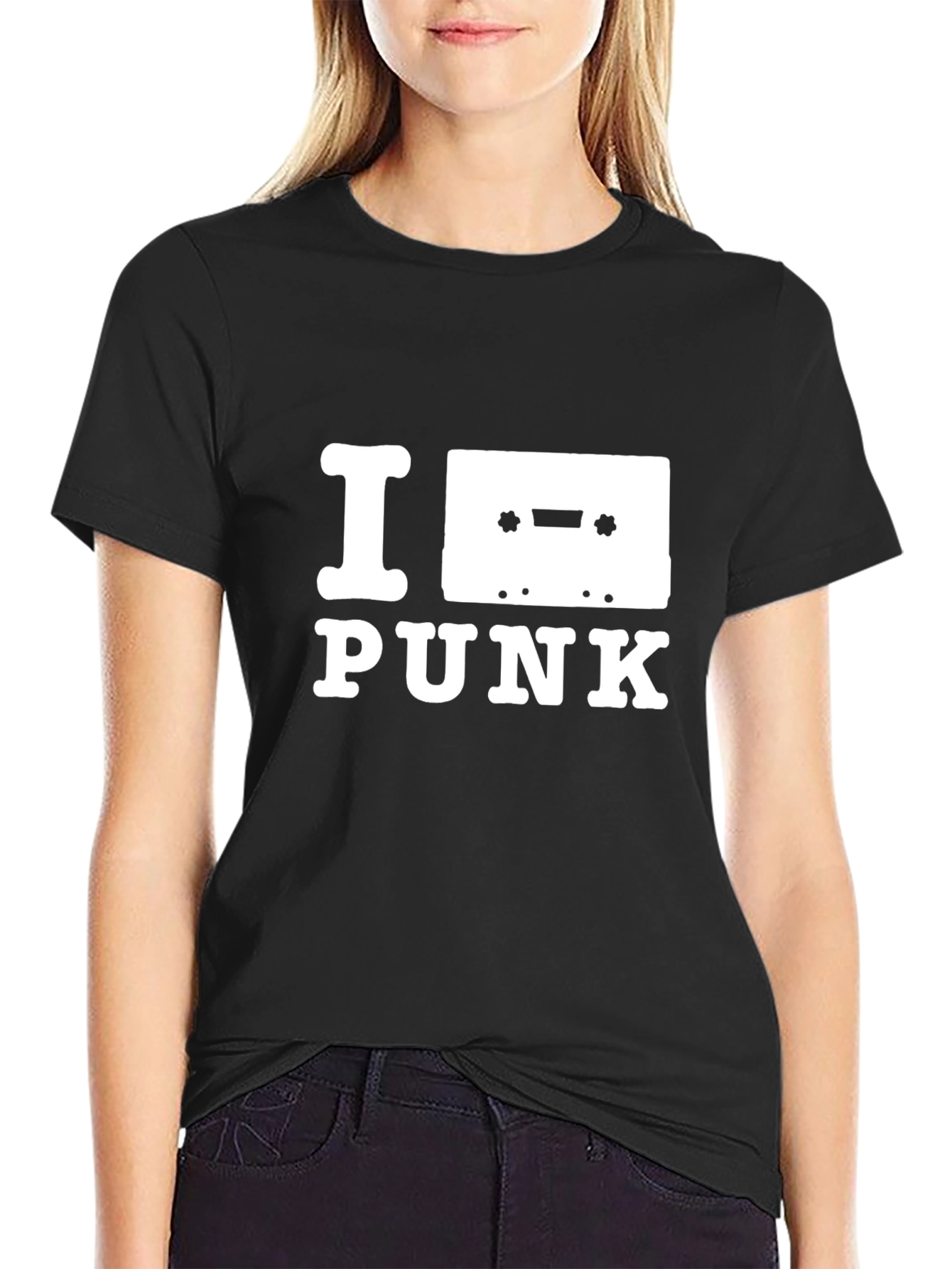 Black I Cassette Punk Graphic Tee - Black view 2