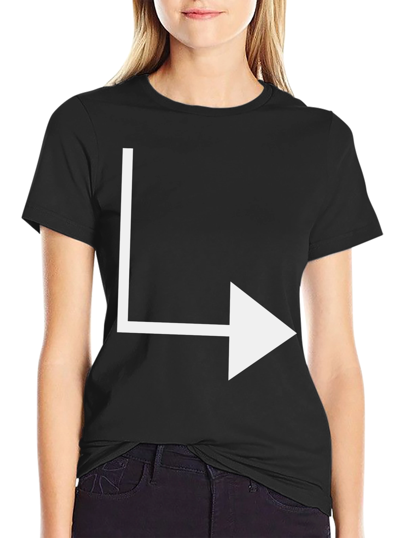 Black Right Arrow Graphic Tee - Men's Black T-Shirt view 2