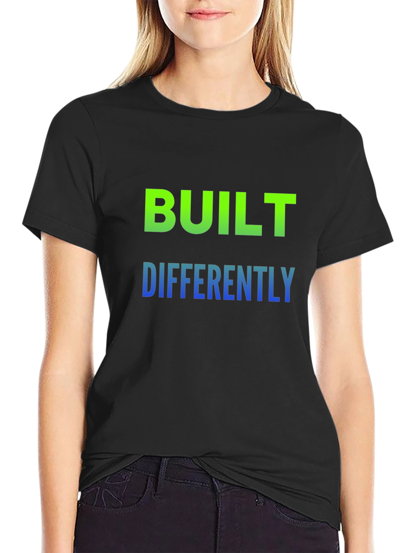 Black Built Differently Graphic Tee - Black Cotton T-Shirt view 2
