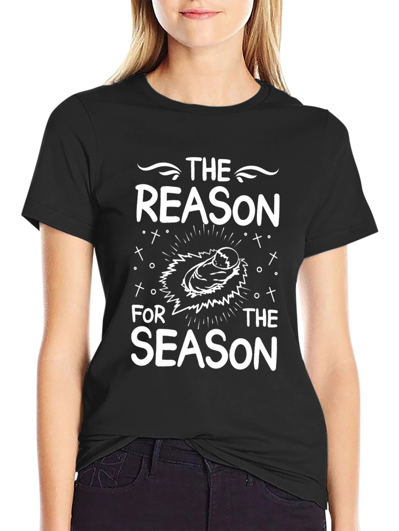 Black Reason for the Season Graphic Tee view 2