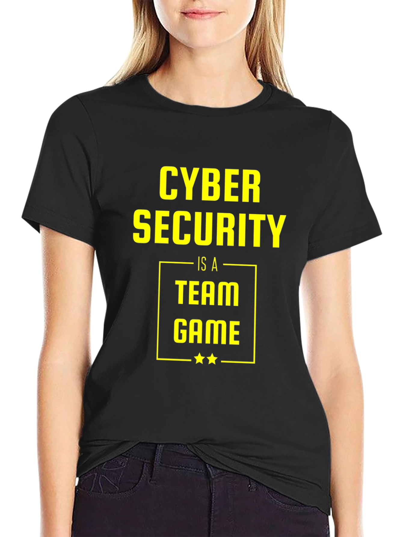 Black Cyber Security Team Game T-Shirt - Black view 2