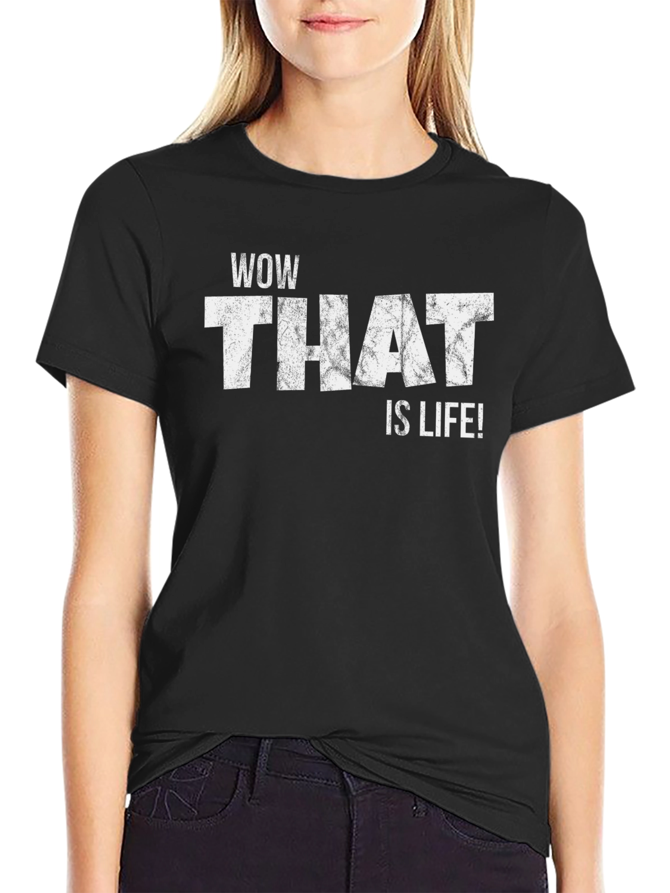 Black WOW THAT IS LIFE! Graphic Tee - Black view 2