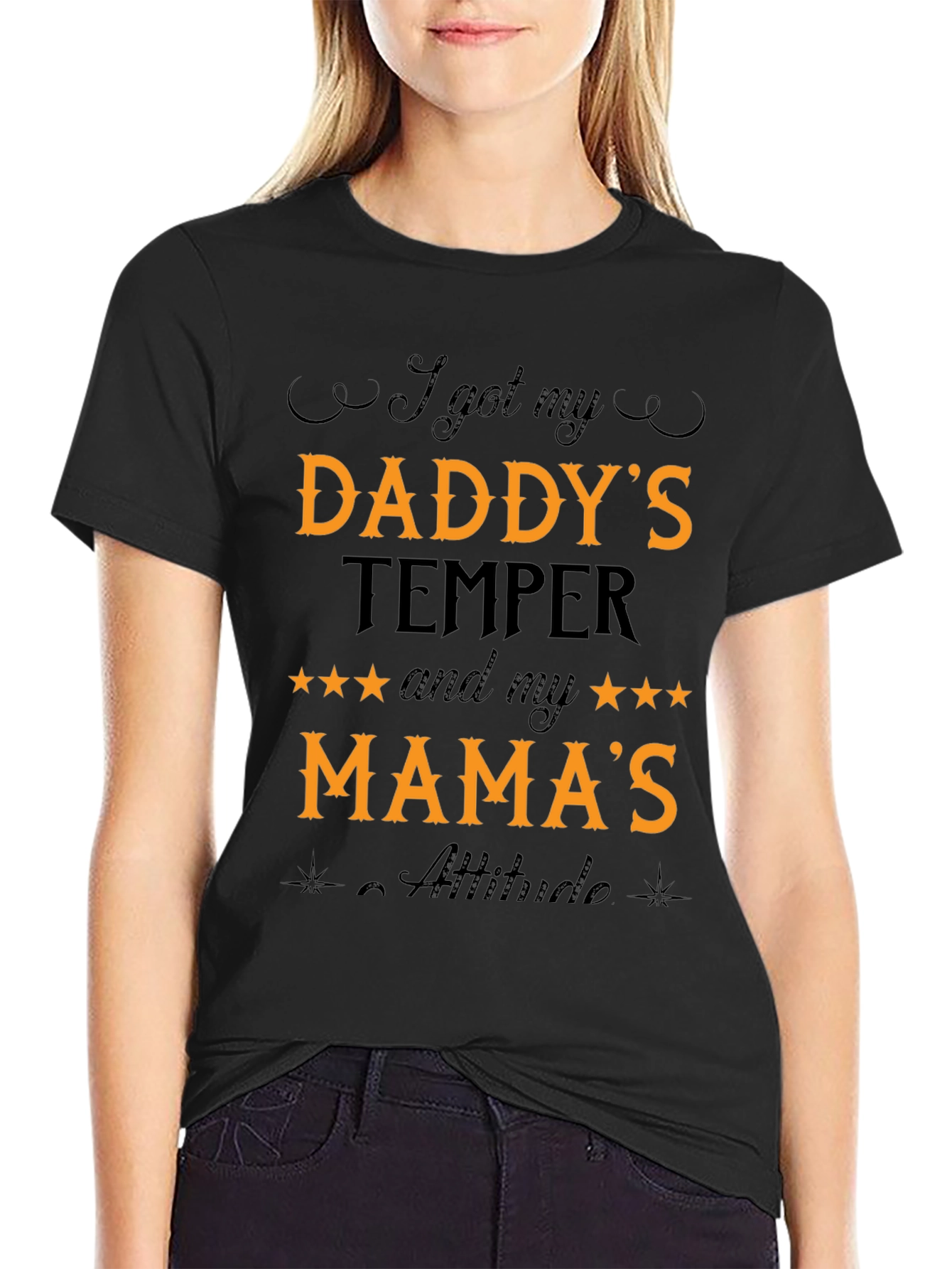 Black I Got My Daddy's Temper T-Shirt view 2
