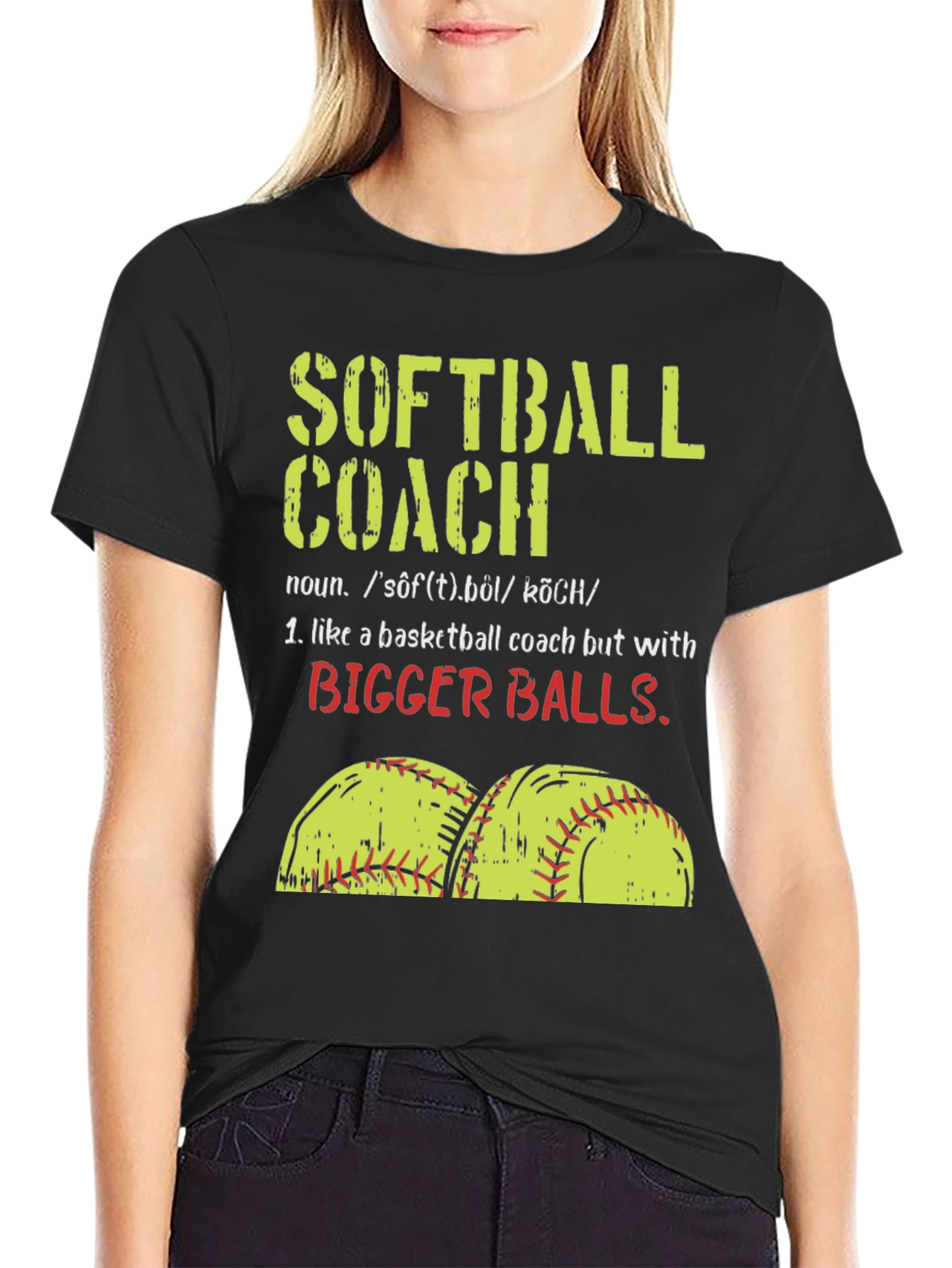 Black Softball Coach T-Shirt - Funny Saying Tee view 2