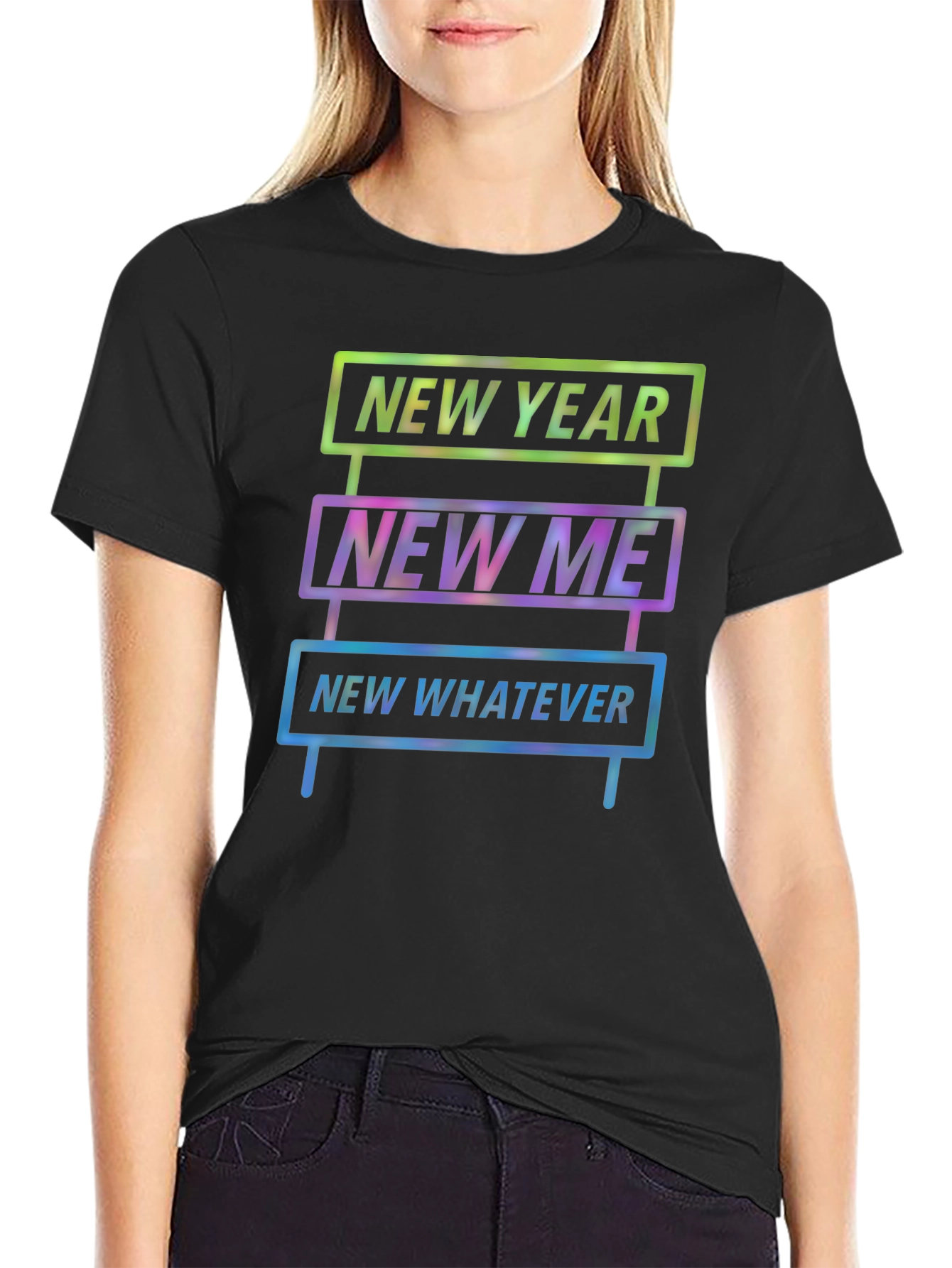 Black New Year New Me Graphic Tee view 2