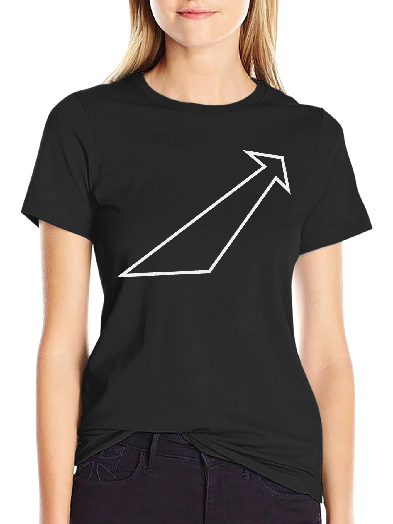 Black Modern Arrow Graphic Tee - Black view 2