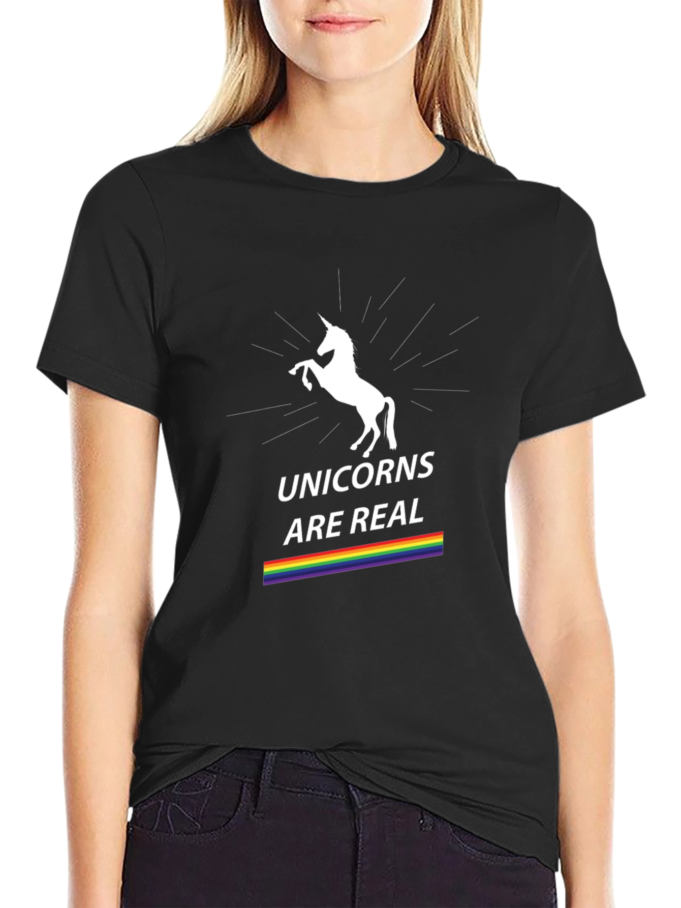 Black Unicorns Are Real Graphic Tee view 2