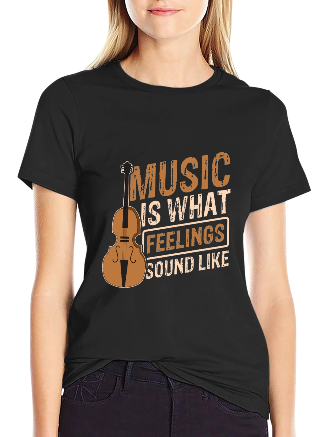 Black Music is What Feelings Sound Like Graphic Tee view 2