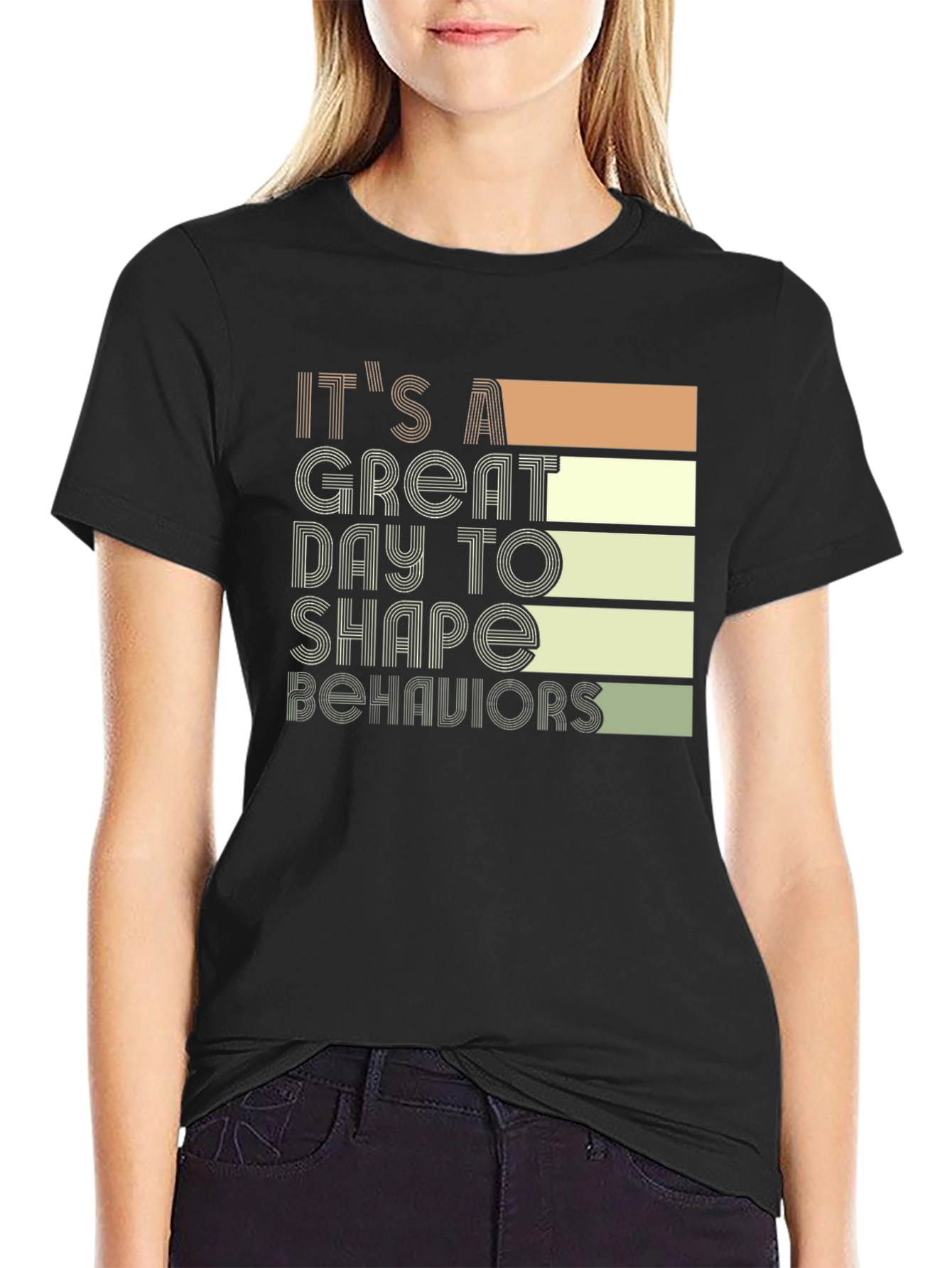 Black It's A Great Day to Shape Behaviors Graphic Tee view 2