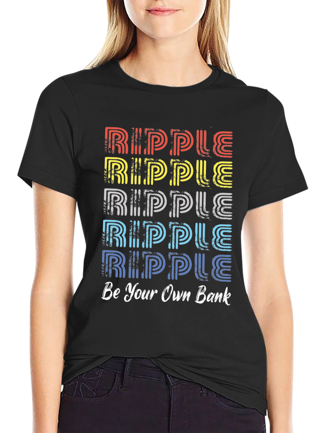 Black Ripple Be Your Own Bank Graphic T-Shirt view 2