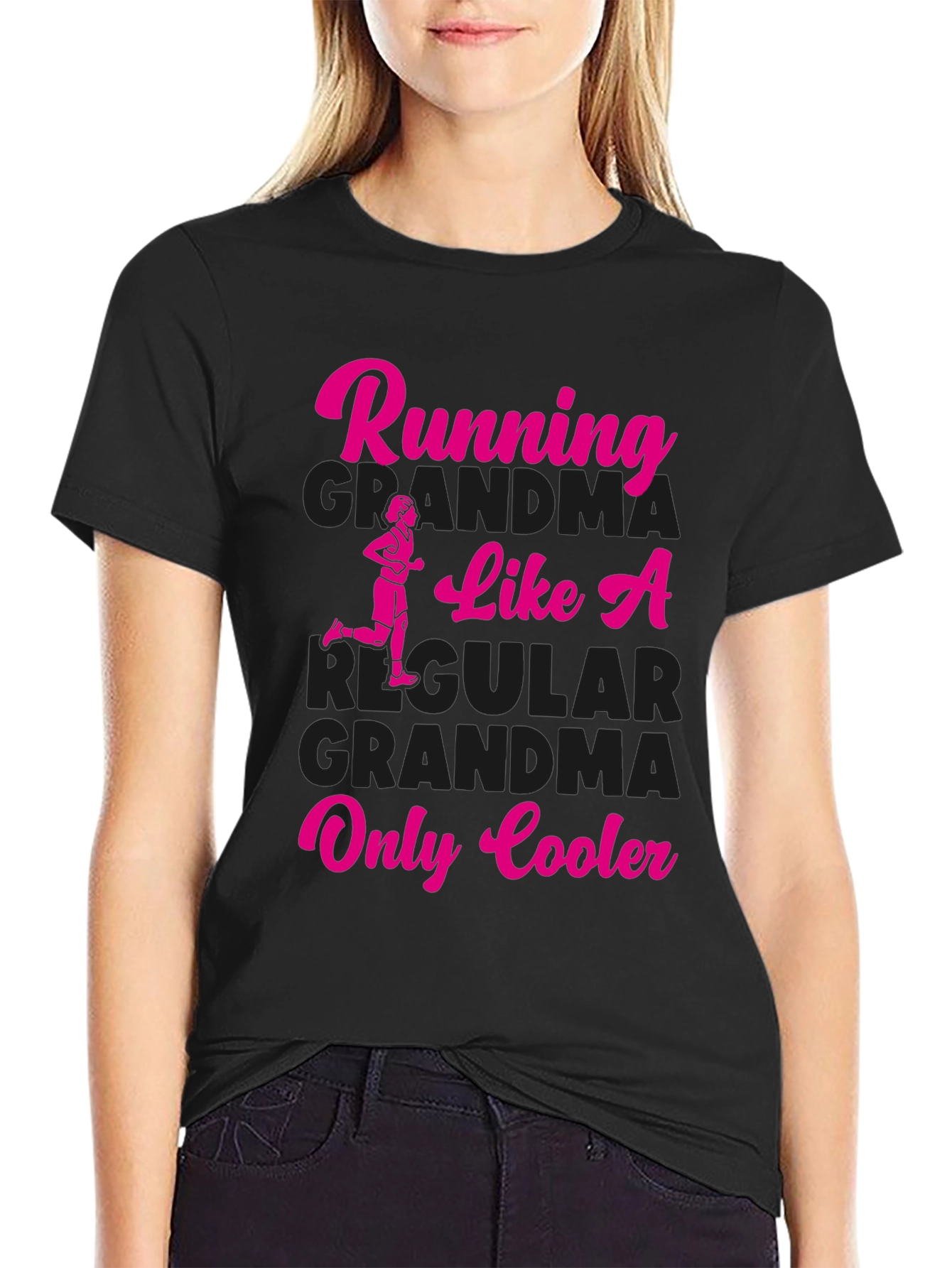 Black Running Grandma Graphic Tee - Only Cooler! view 2