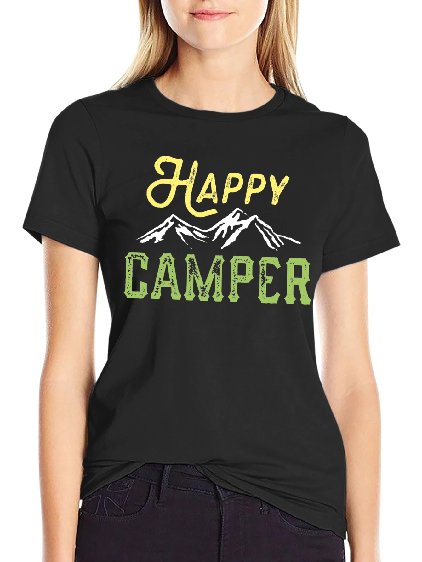 Black Happy Camper T-Shirt - Mountain Adventure view 2
