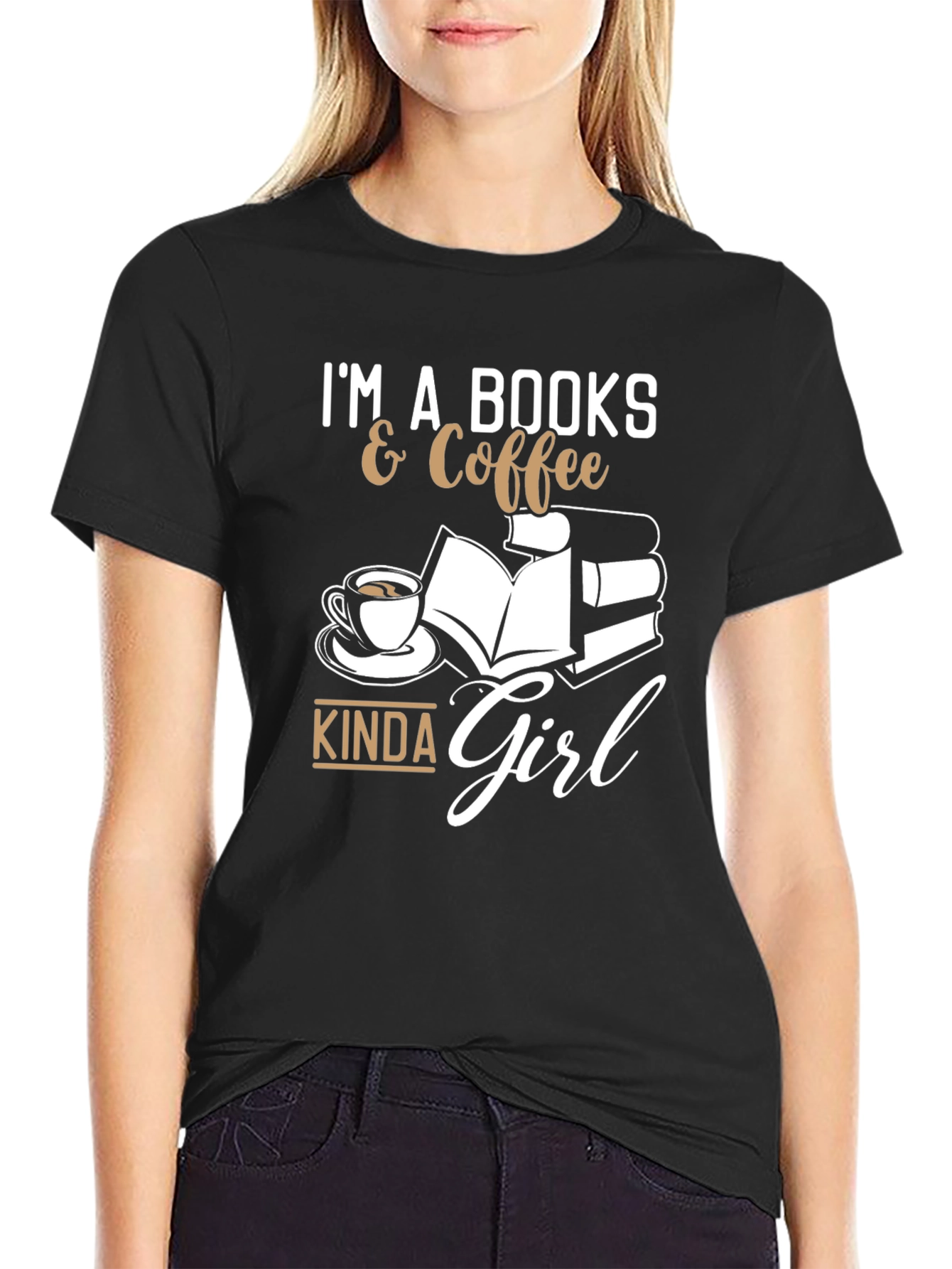 Black Books & Coffee Kinda Girl T-Shirt view 2