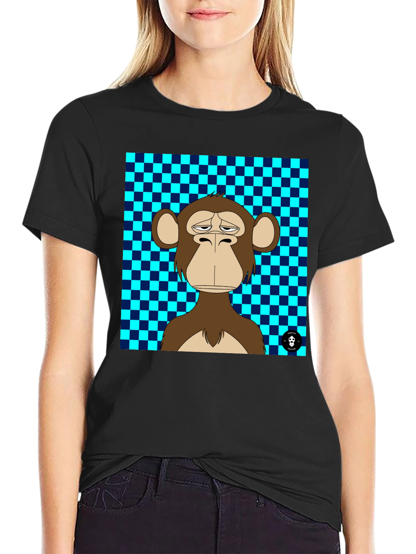 Black Bored Ape T-Shirt: Funky Graphic Tee view 2