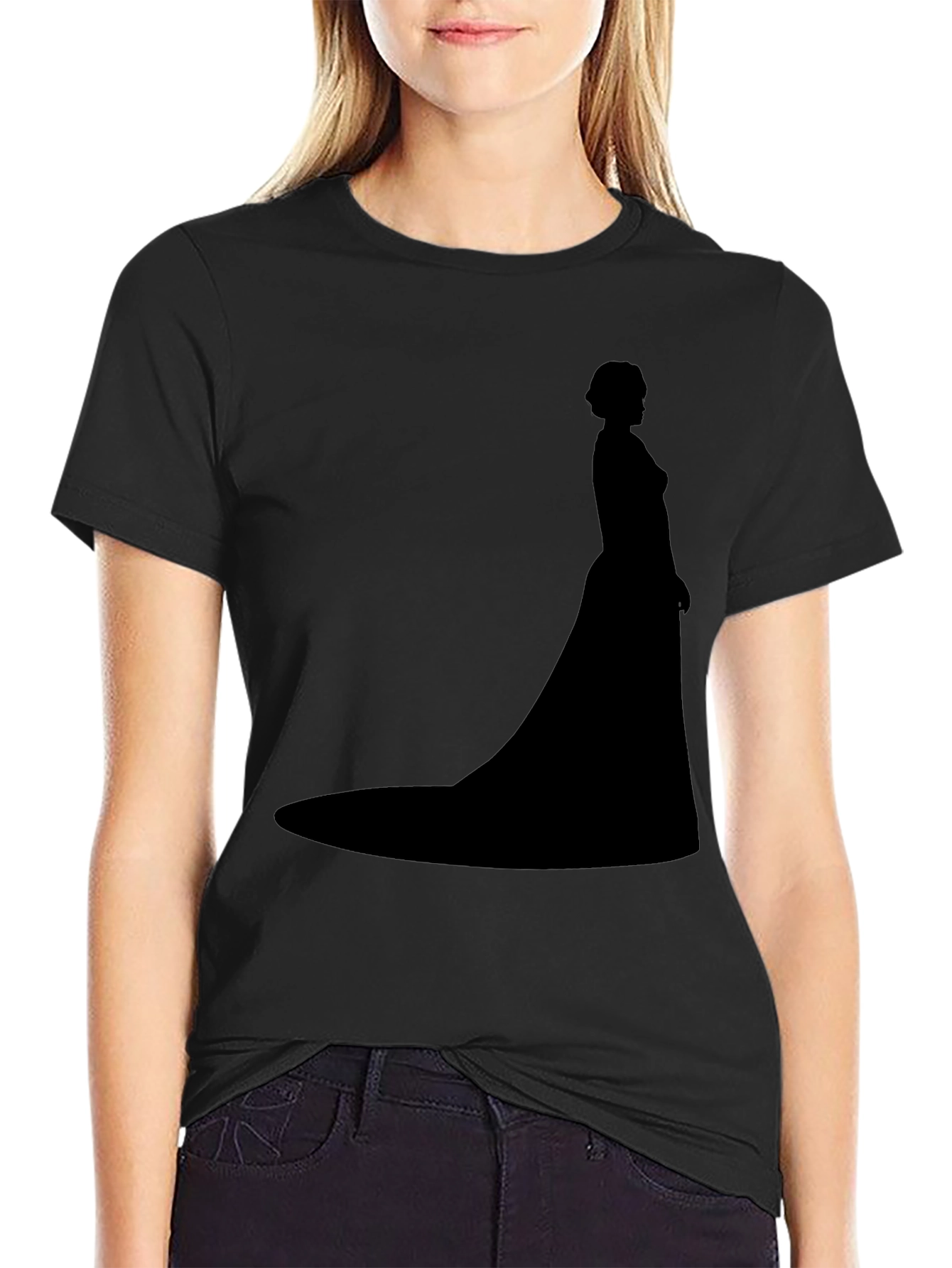 Black Elegant Silhouette T-Shirt - Classic Style view 2