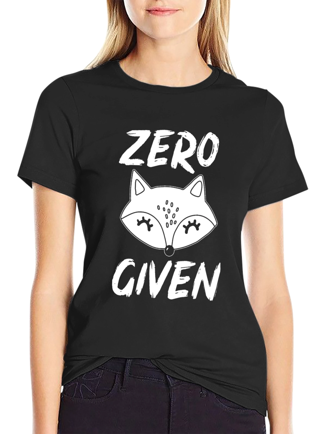 Black Zero Fox Given T-Shirt - Novelty Graphic Tee view 2