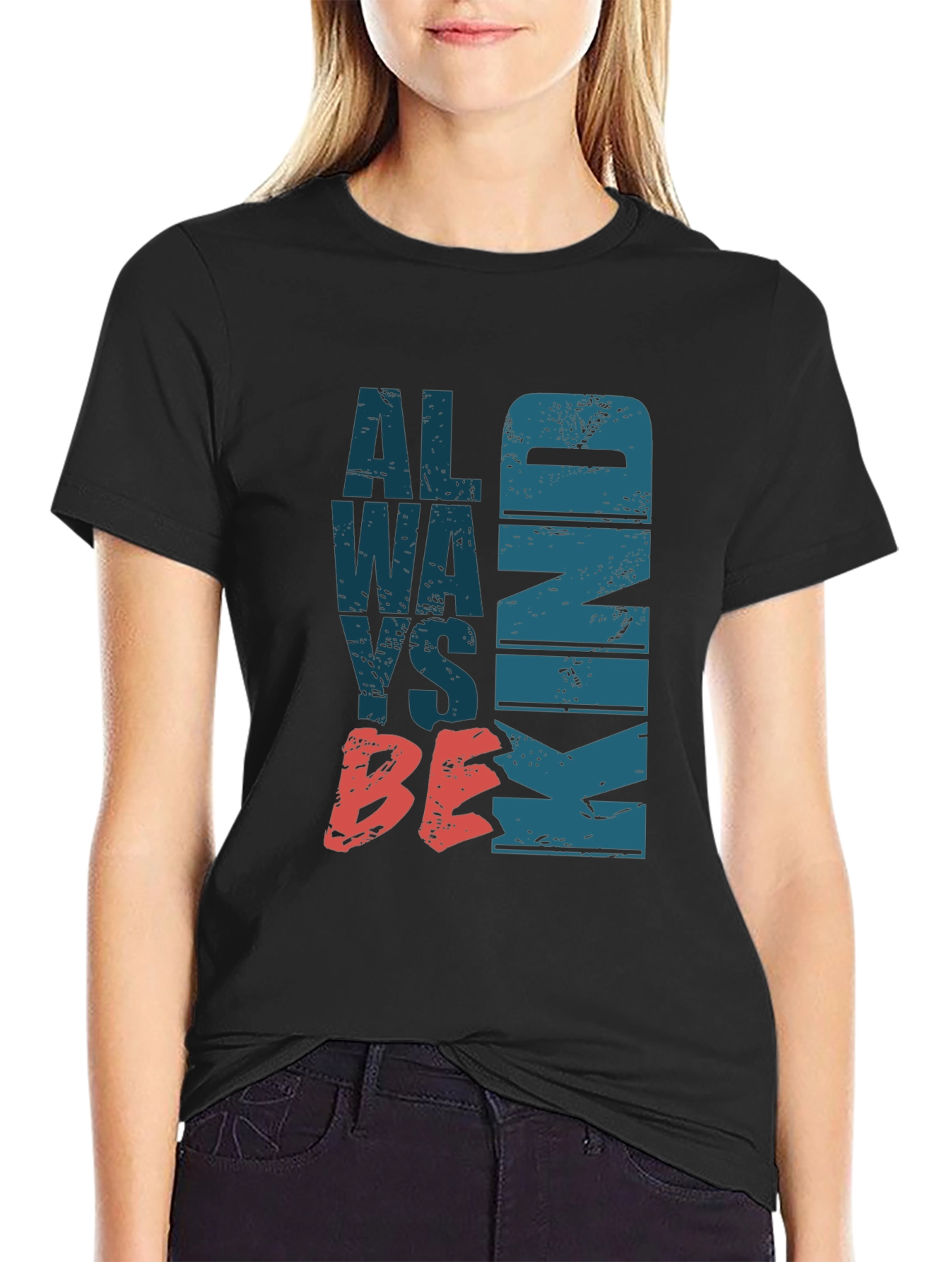 Black Always Be Kind Graphic Tee - Stylish Comfort view 2
