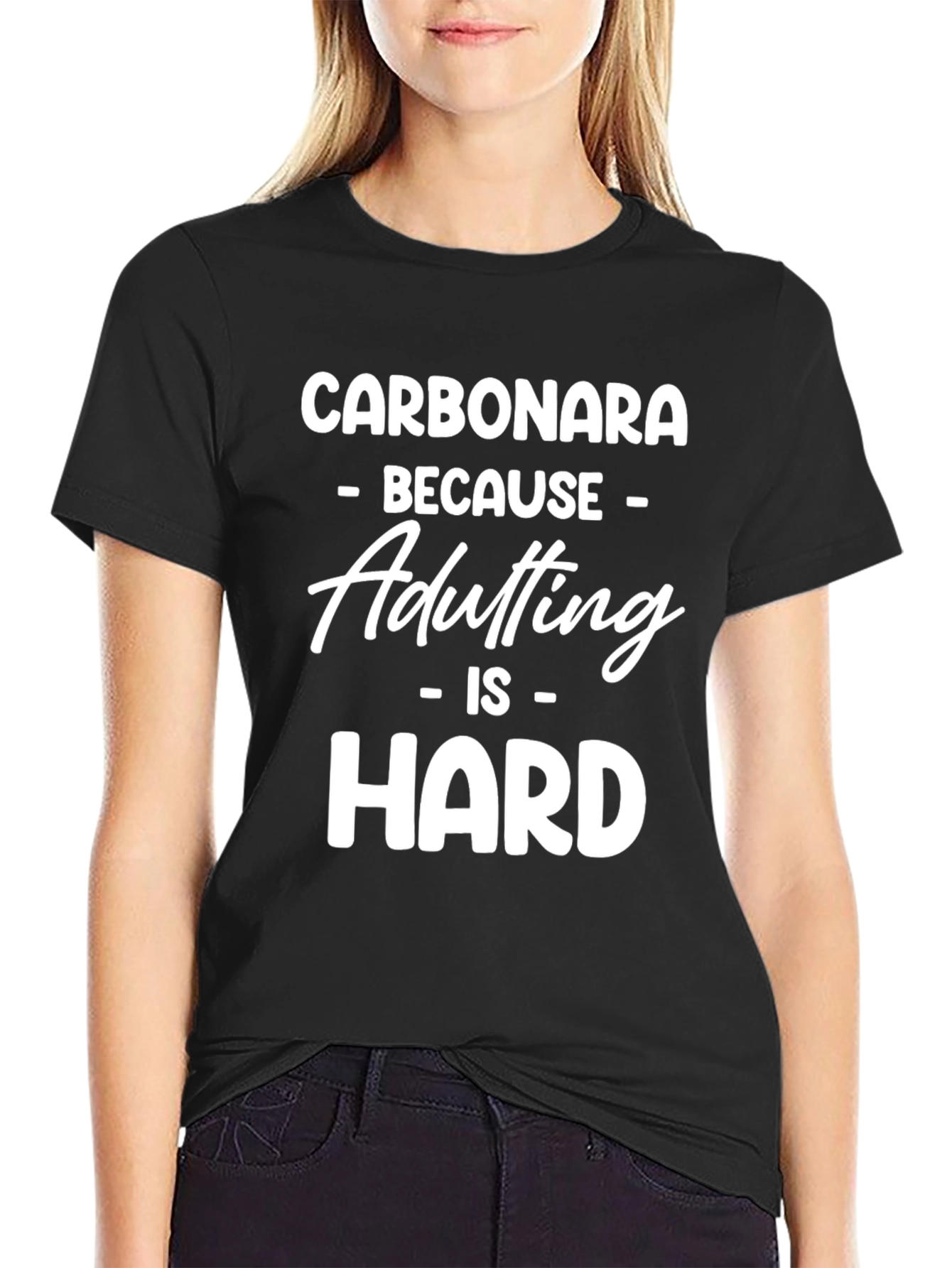 Black Carbonara Funny Adulting T-Shirt view 2