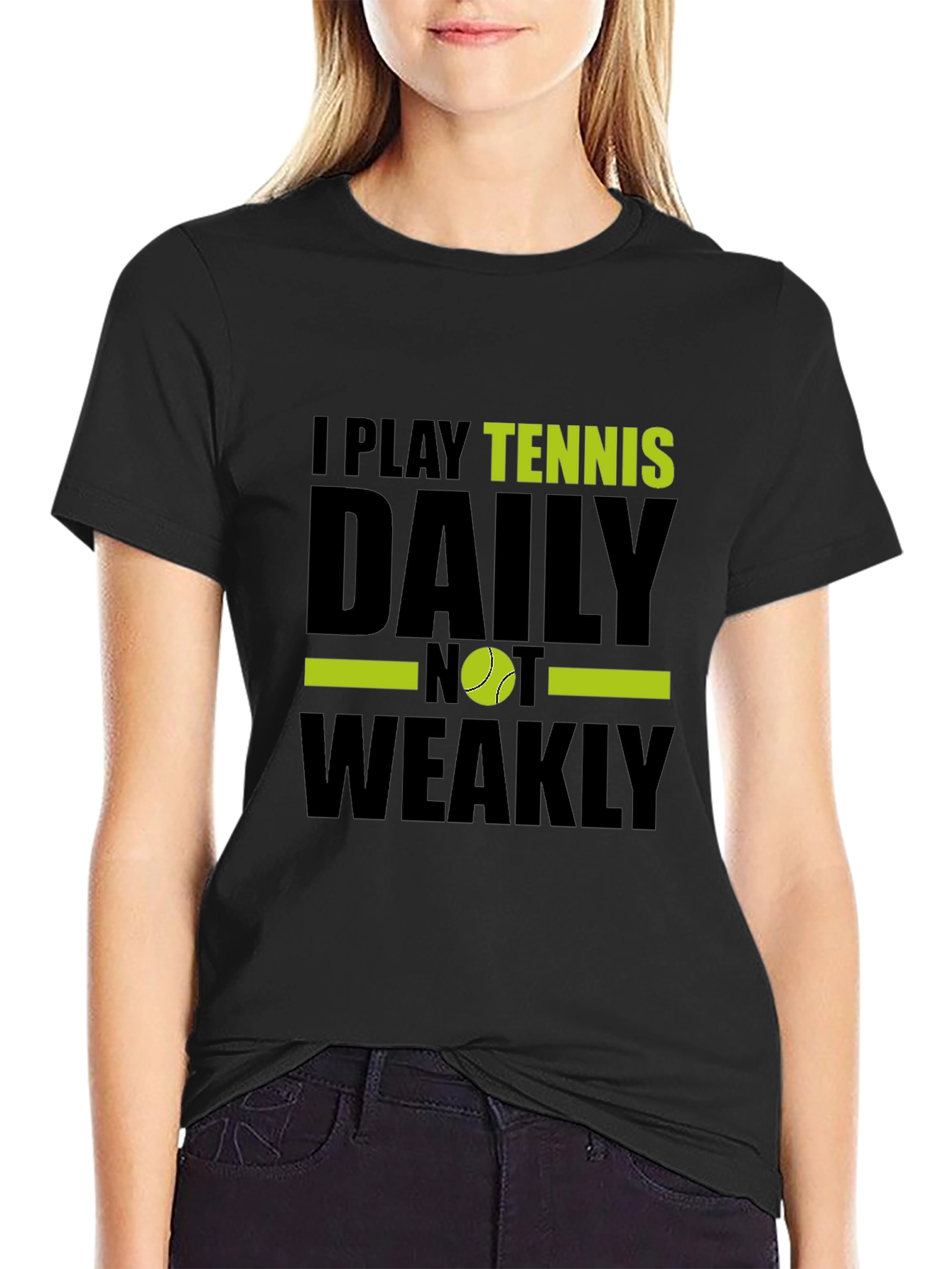 Black Tennis Player Graphic T-Shirt - Daily NOT Weakly! view 2