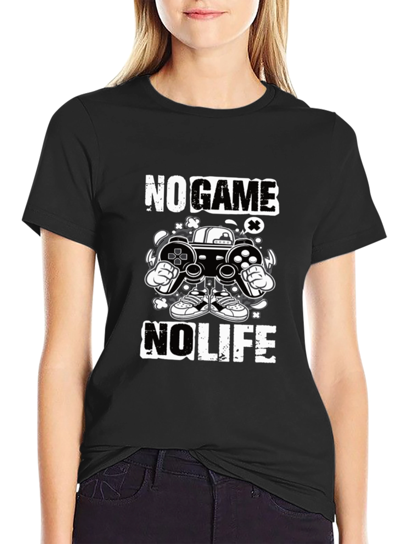 Black No Game No Life Graphic Tee view 2