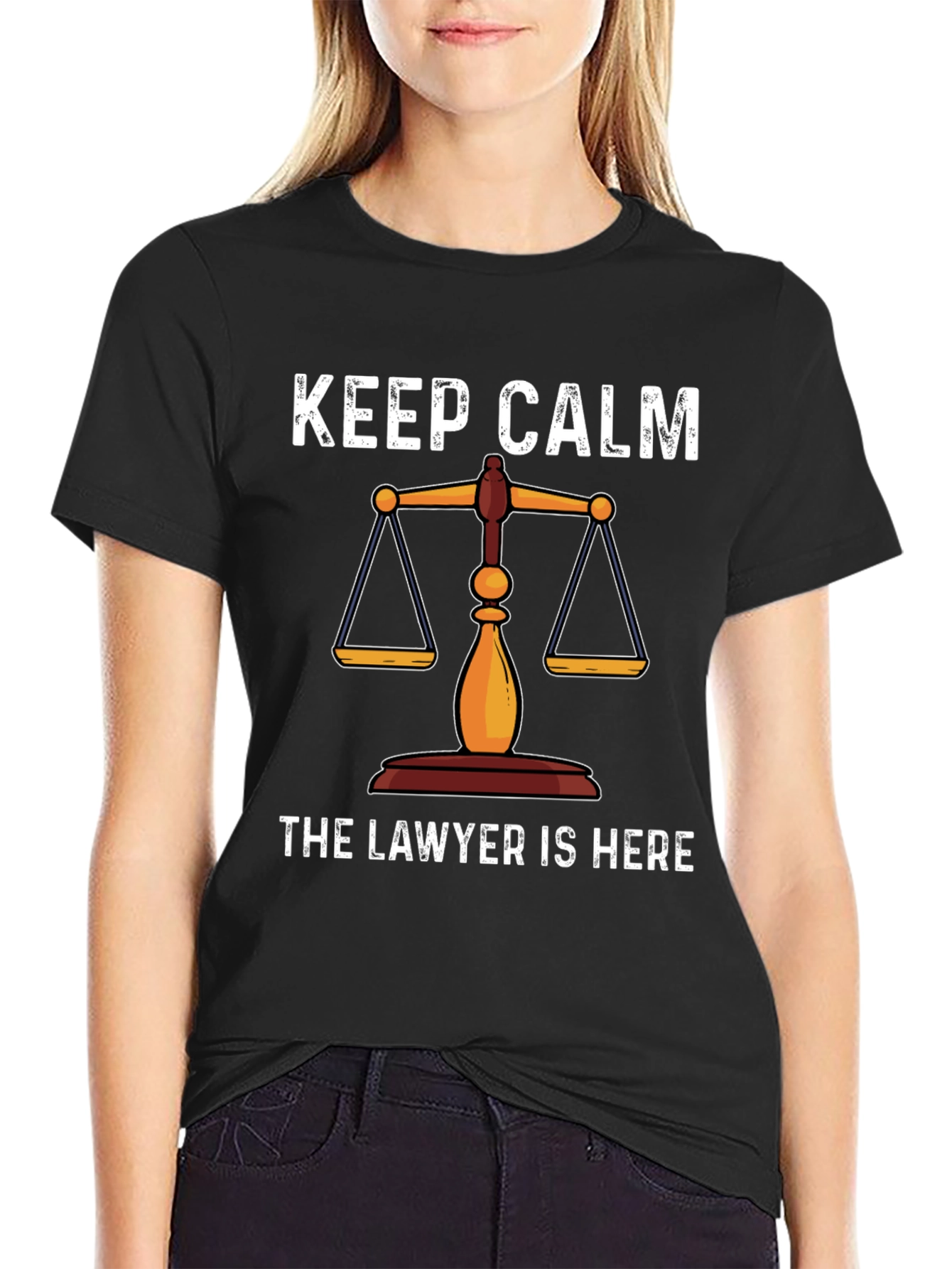 Black Keep Calm Lawyer T-Shirt view 2