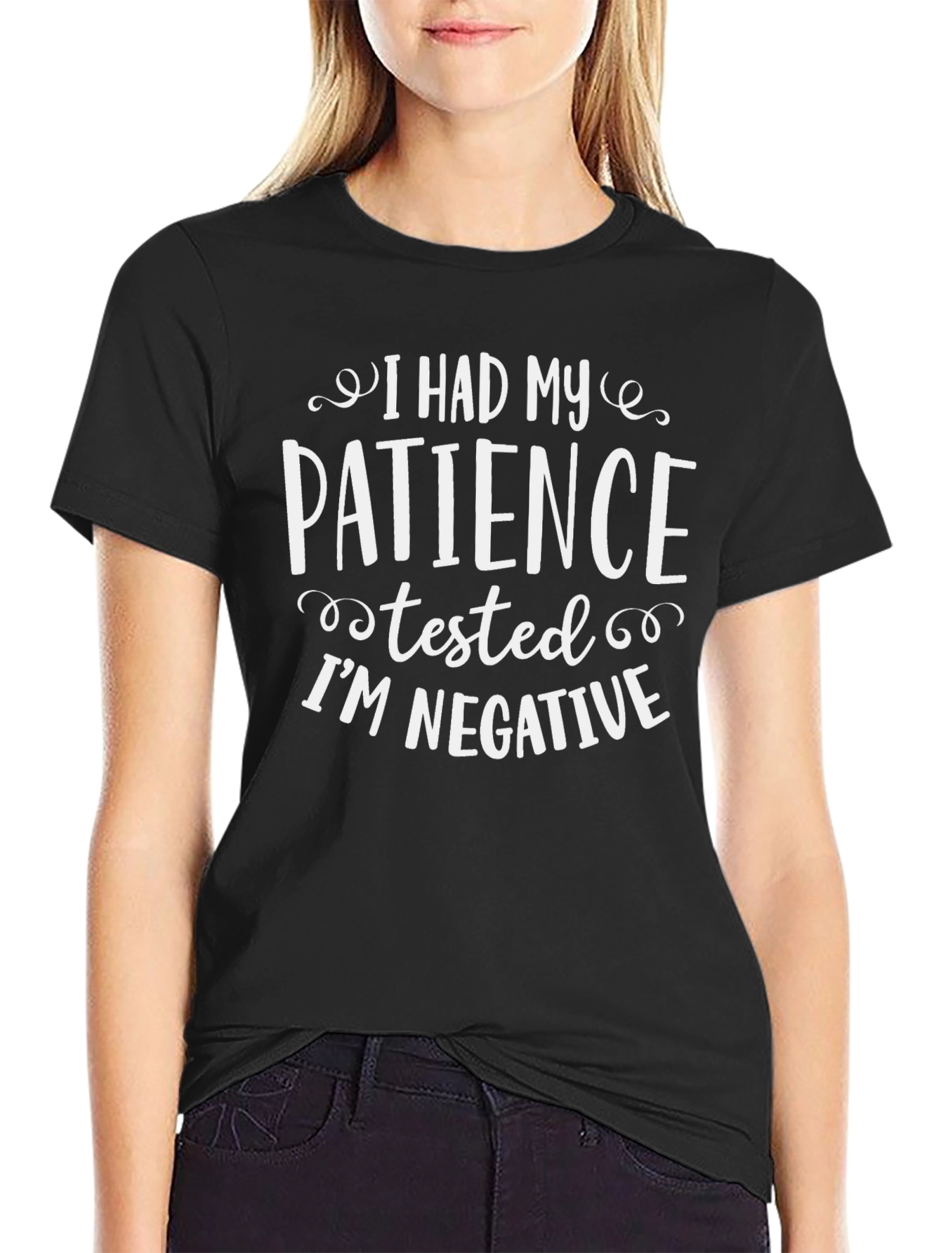 Black I Had My Patience Tested T-Shirt view 2