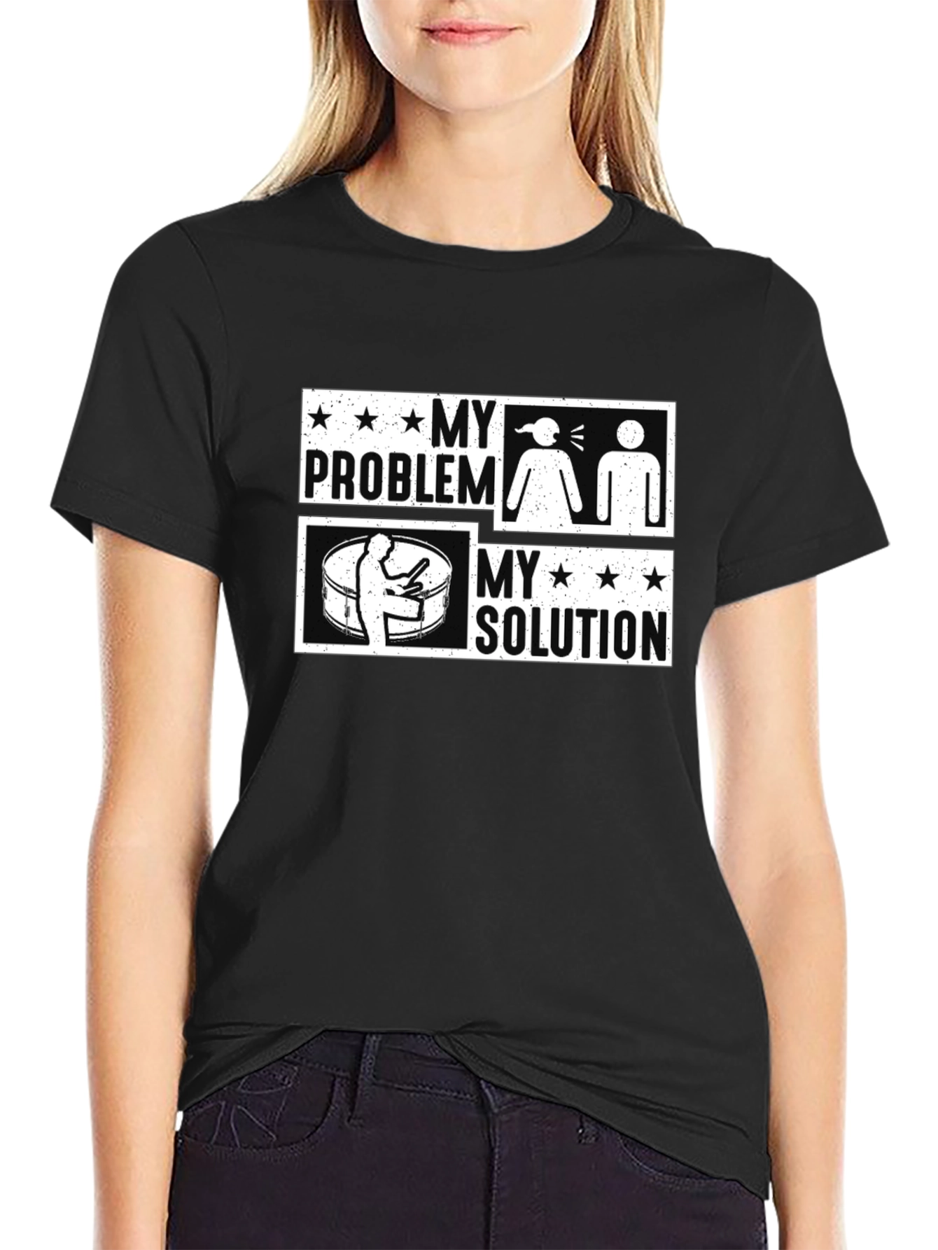 Black Drummer's Solution Graphic Tee view 2