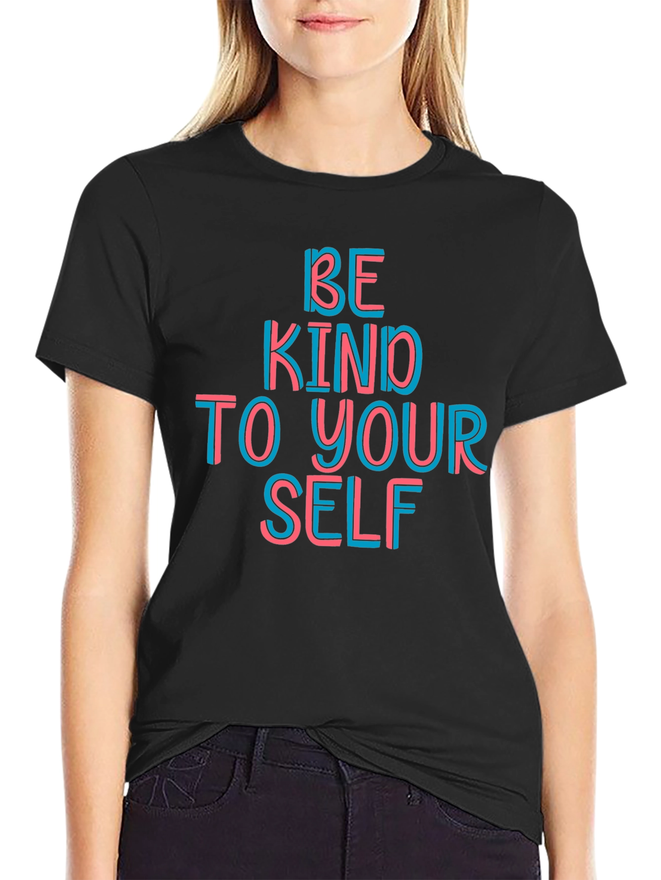 Black Be Kind To Yourself Graphic Tee view 2