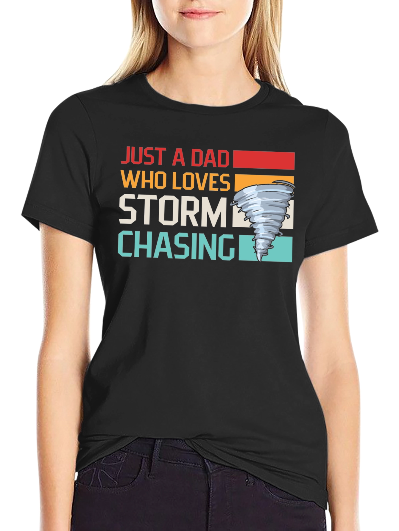 Black Storm Chaser Dad Graphic Tee - Black view 2