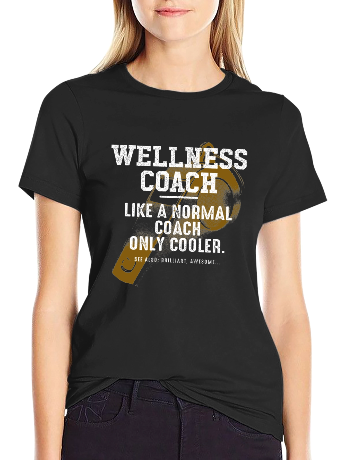 Black Wellness Coach T-Shirt - Like A Normal Coach Only Cooler view 2