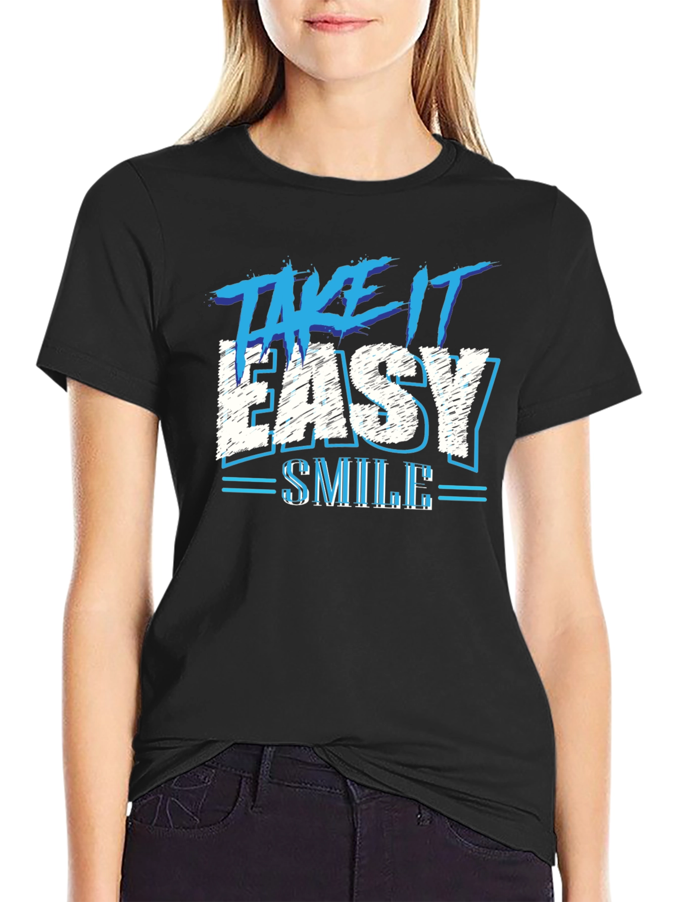 Black Take It Easy T-Shirt: Casual Style view 2