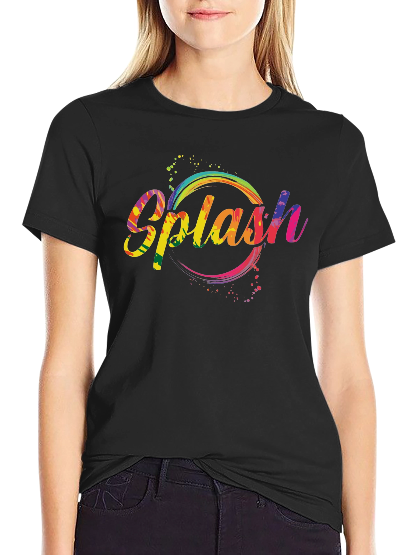 Black Splash Graphic Tee - Rainbow Colors view 2