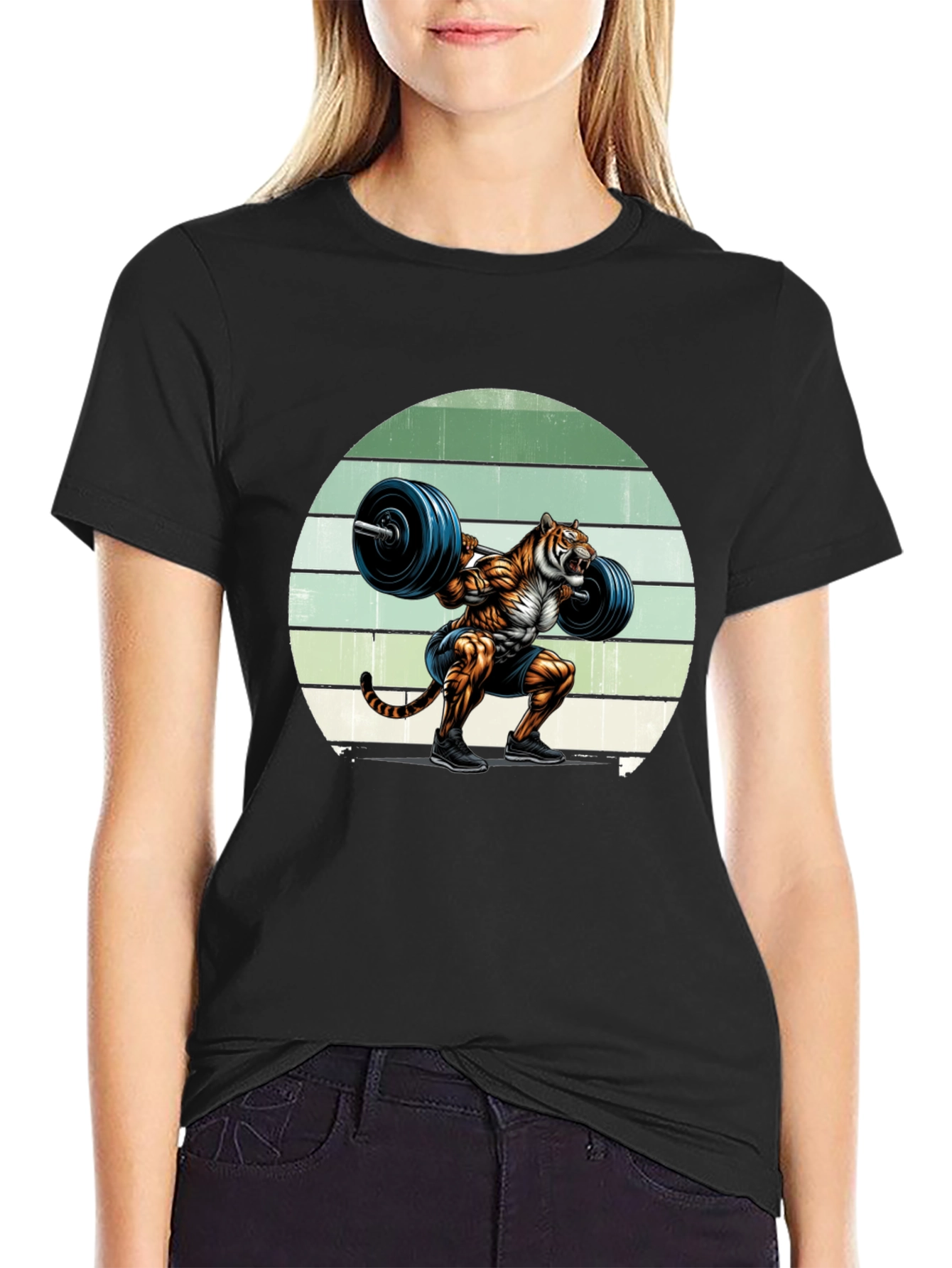 Black Tiger Barbell T-Shirt - Workout Apparel view 2