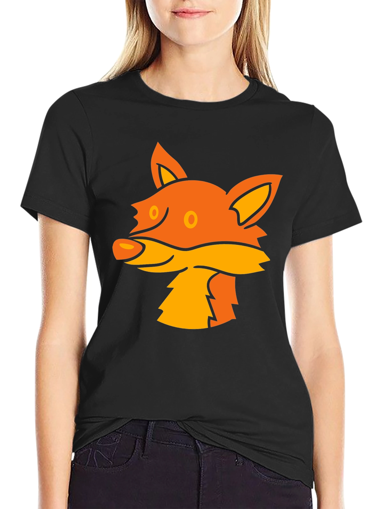Black Fox Graphic Tee - Stylish Black T-Shirt view 2