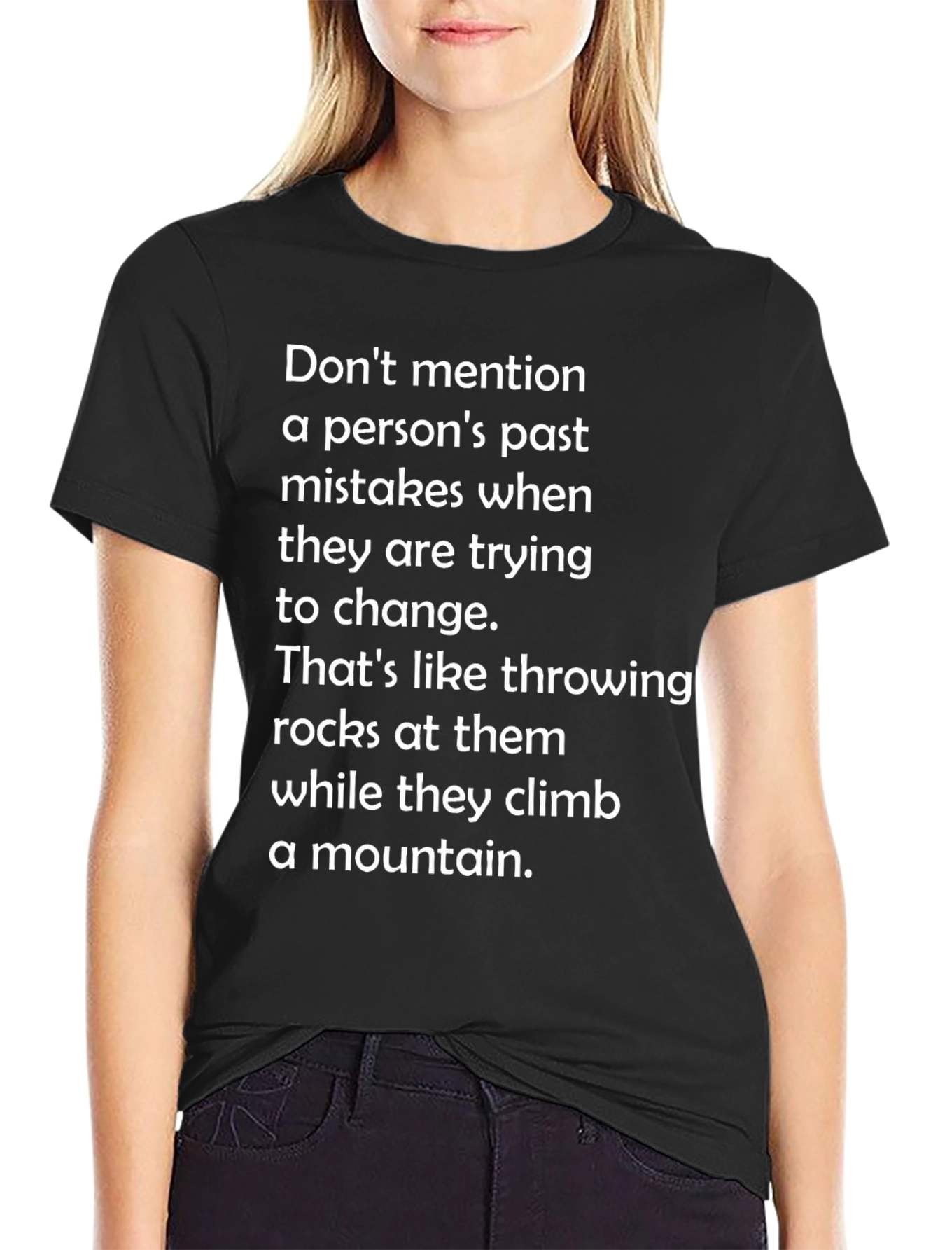 Black Motivational Climbing T-Shirt view 2