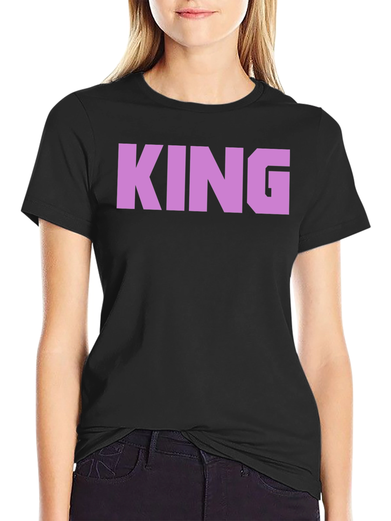 Black King Graphic Print Black T-Shirt view 2