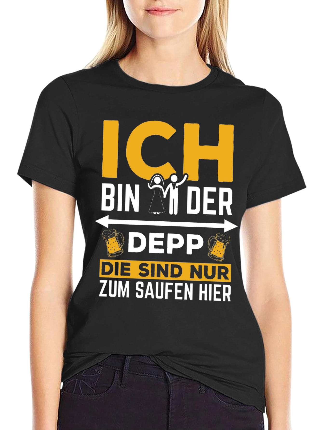 Black Ich Bin Der Depp Graphic T-Shirt view 2