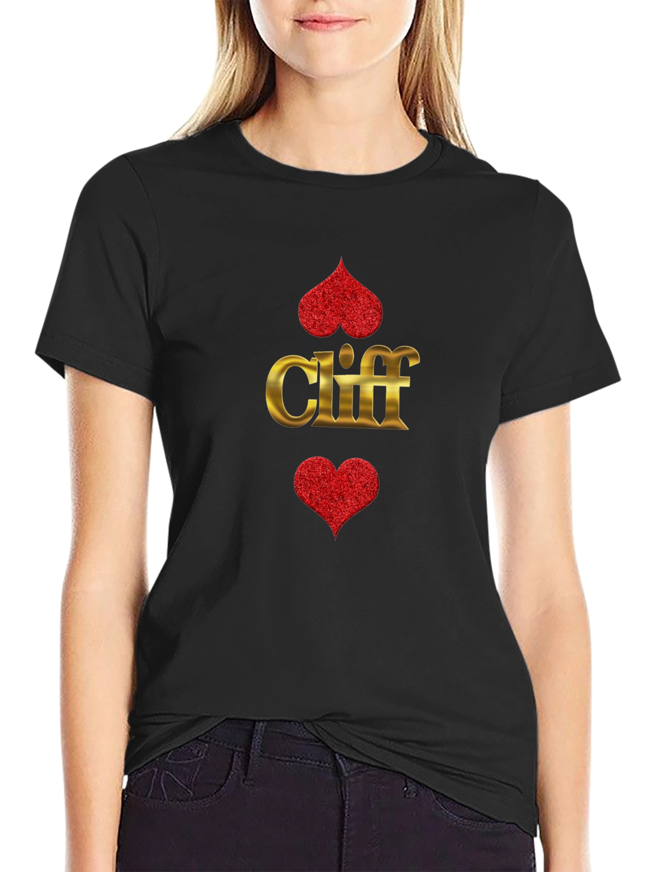 Black Cliff Heart Suit T-Shirt - Ace of Hearts Tee view 2