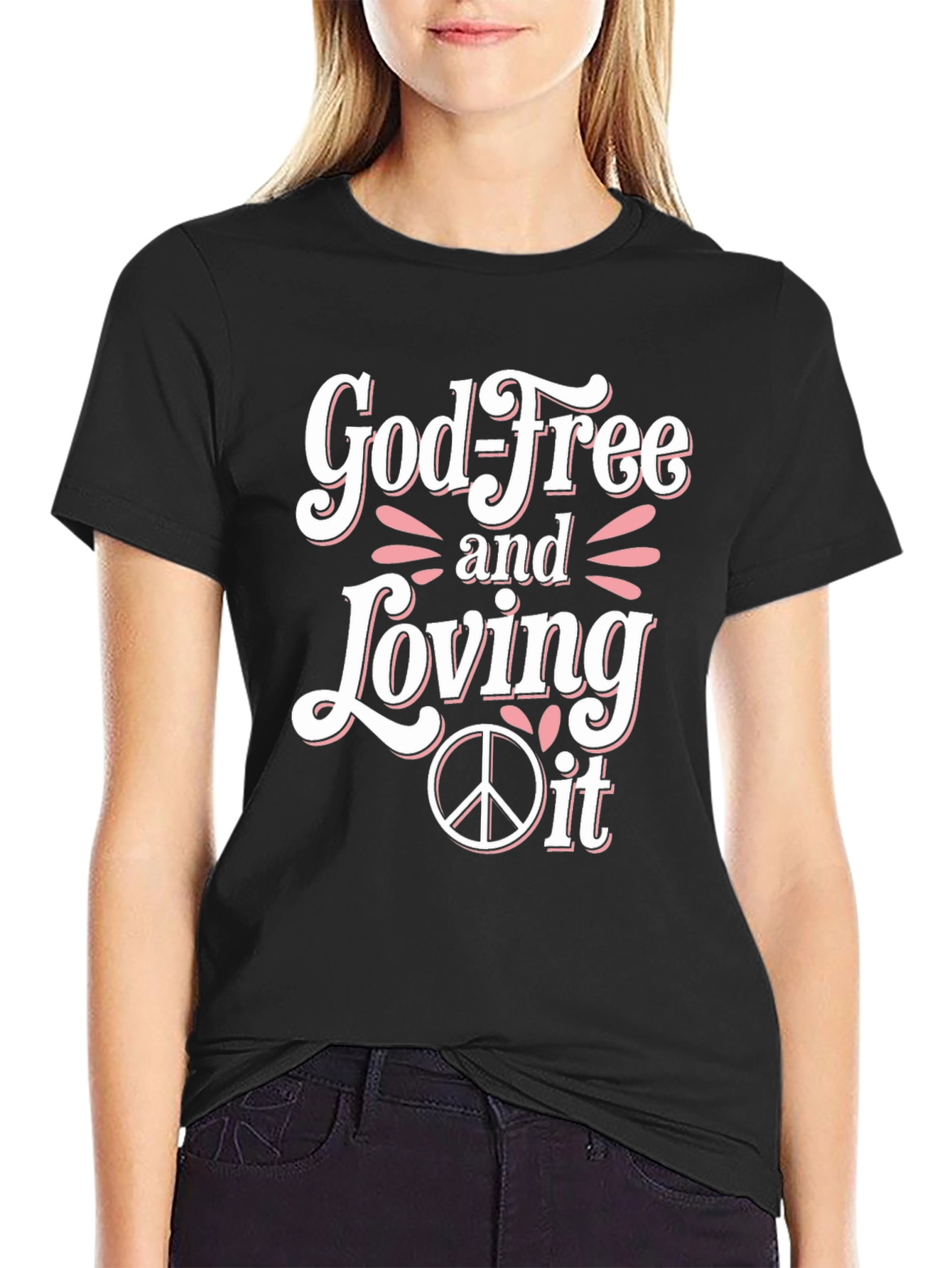 Black God-Free and Loving It T-Shirt view 2