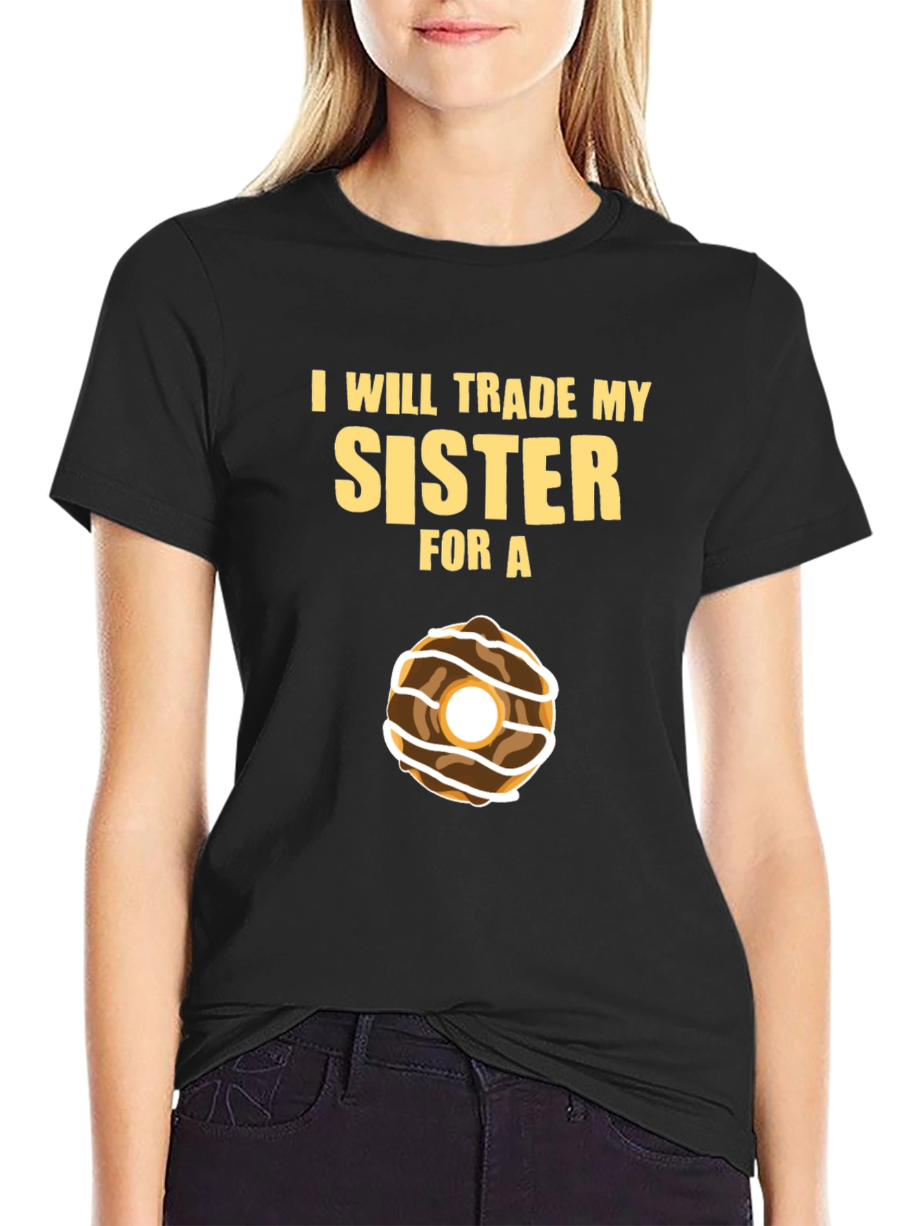 Black Trade My Sister for a Donut T-Shirt view 2