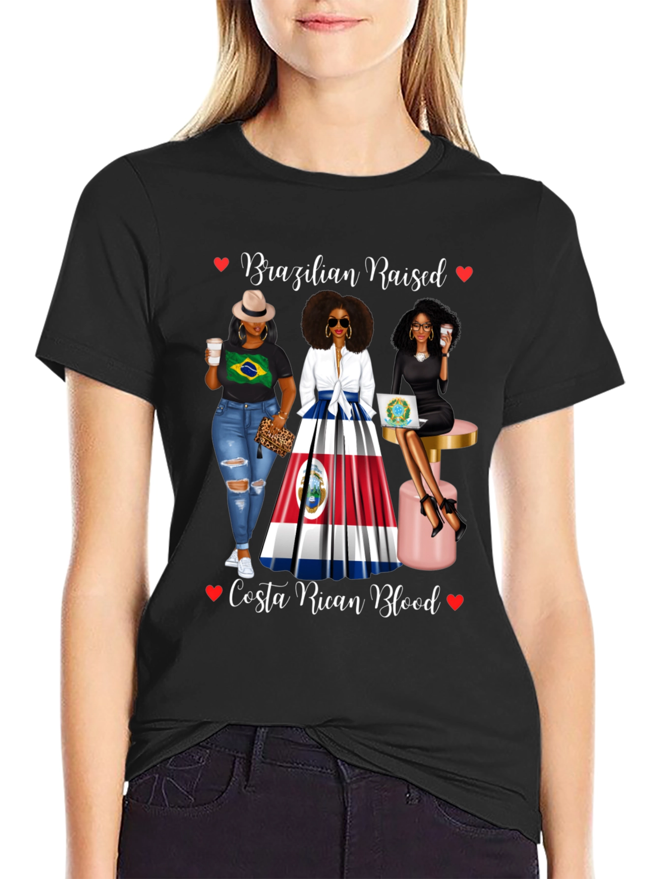Black Brazilian Raised Costa Rican Blood T-Shirt view 2