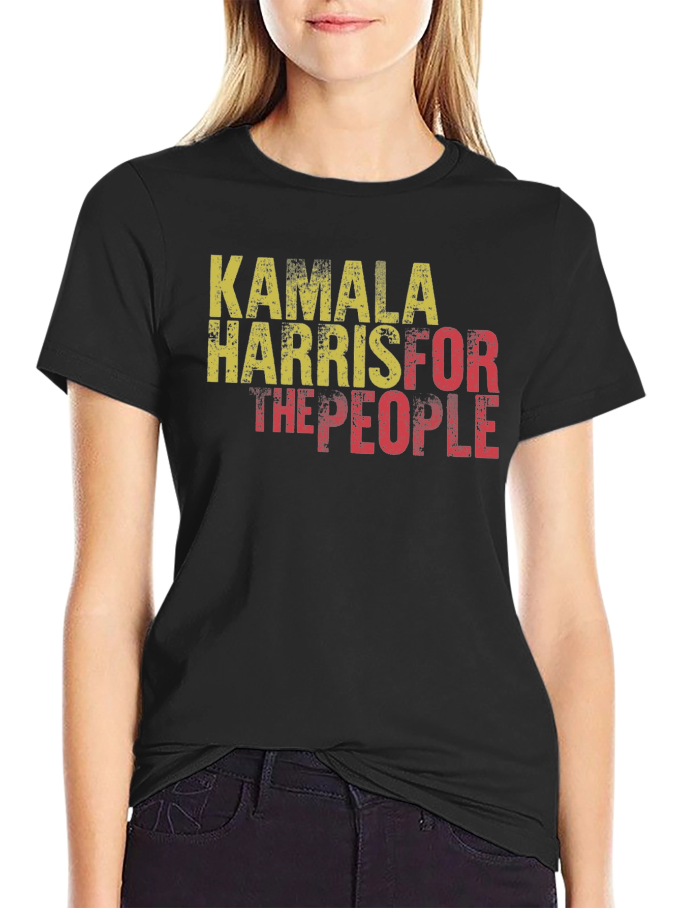 Black Kamala Harris For The People Black T-Shirt view 2