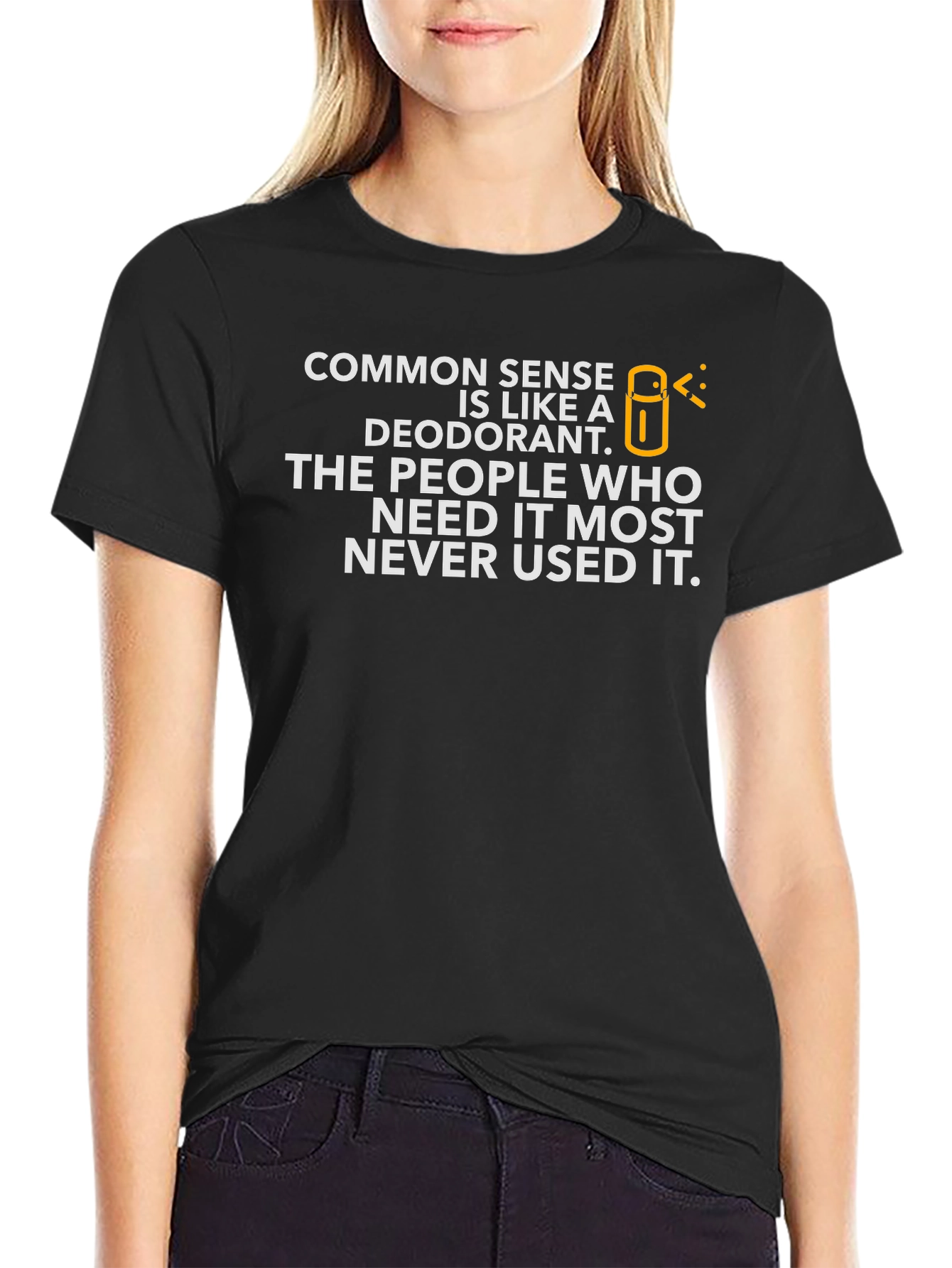 Black Common Sense Deodorant Graphic T-Shirt - Unisex view 2