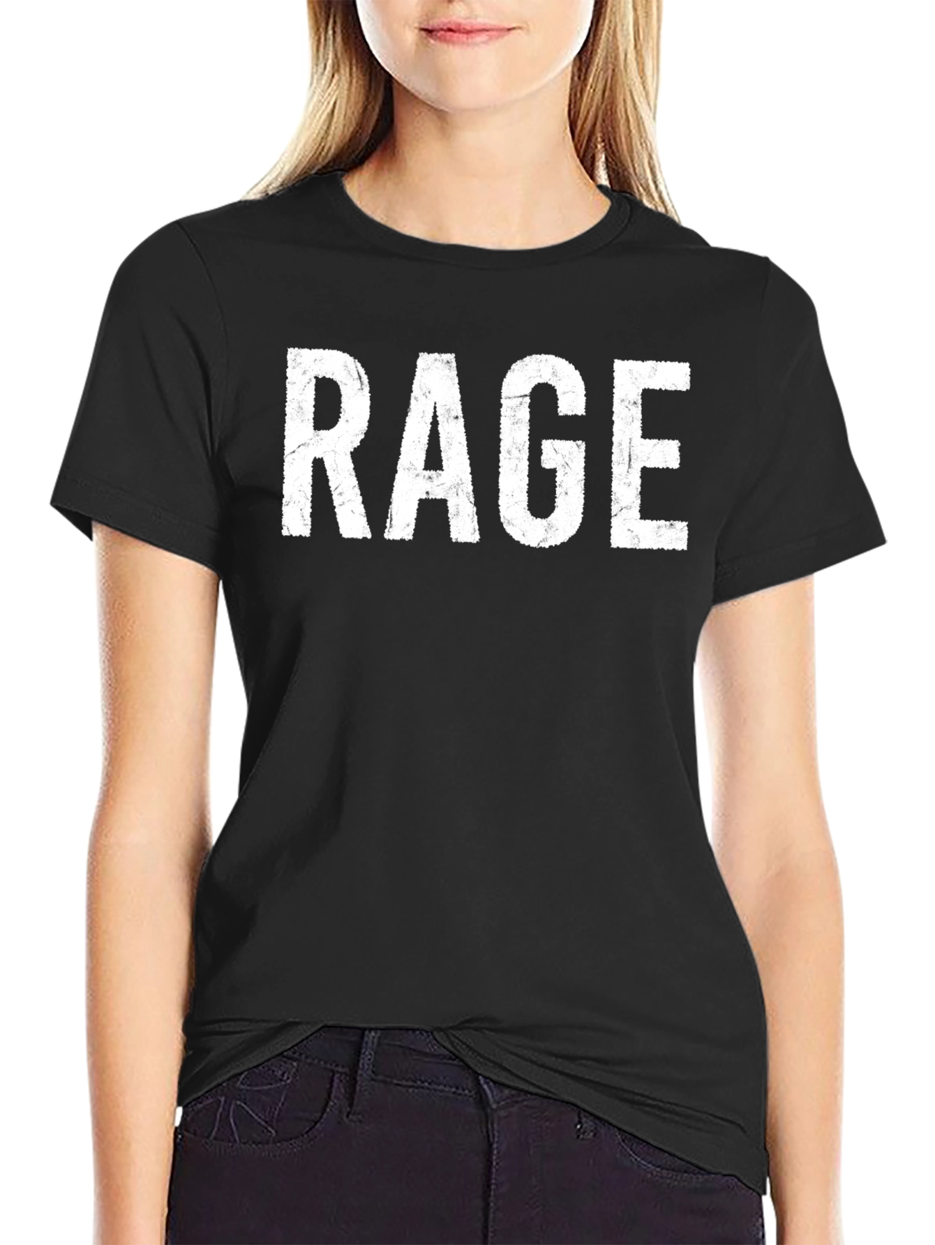 Black Rage Graphic Tee - Bold Statement T-Shirt view 2