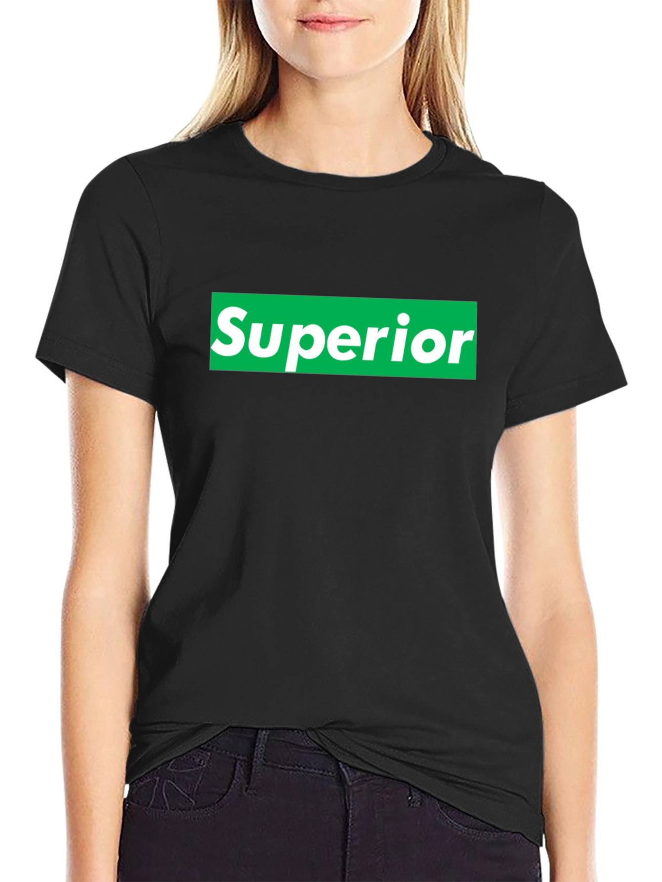 Black Superior Graphic Tee - Bold Statement T-Shirt view 2