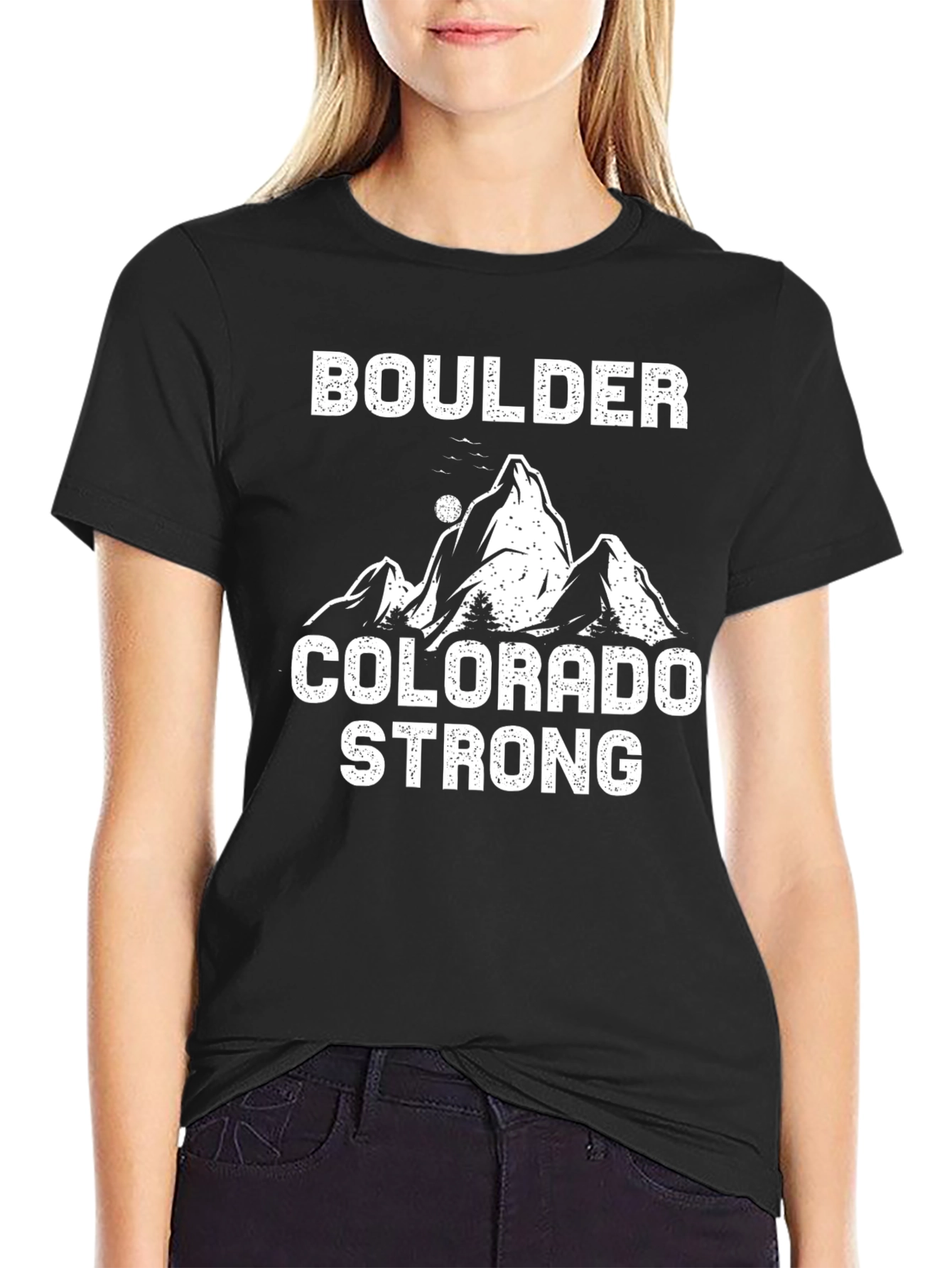 Boulder Colorado Strong Graphic Tee - Black T-Shirt - 2